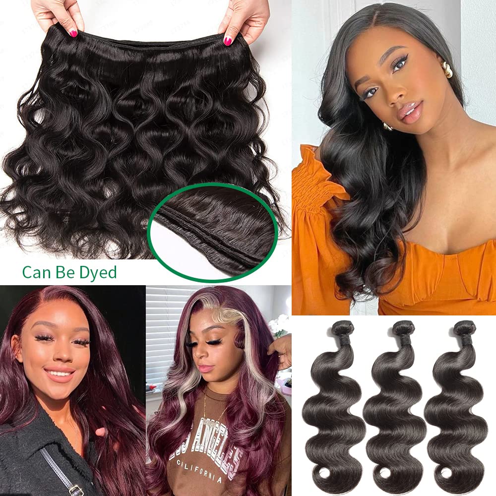 26 28 30 Inch Human Hair Bundles Human Hair Body Wave Bundles Human Hair 12A Weave Bundles Human Hair Brazilian Hair Bundles 100