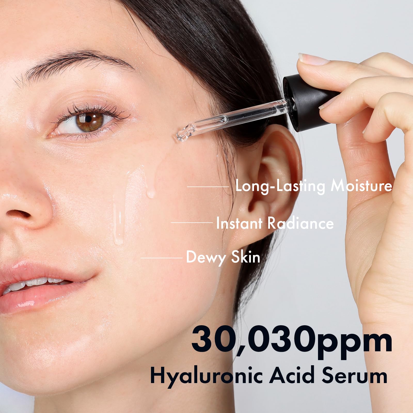 TOSOWOONG Hyaluronic Acid 3% Serum, 30,030ppm Sodium Hyaluronic Acid, Hydration, Moisture Boosting Facial Serum for Fine Lines &