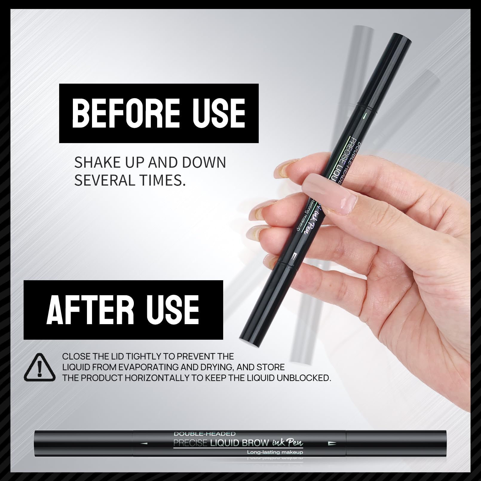 Microblading Eyebrow Pencil,2-In-1 Dual-Ended Eyebrow Pen With 2 Tip Brow Pen And Precise Brush-Tip,Brow Pen For Natural Women (