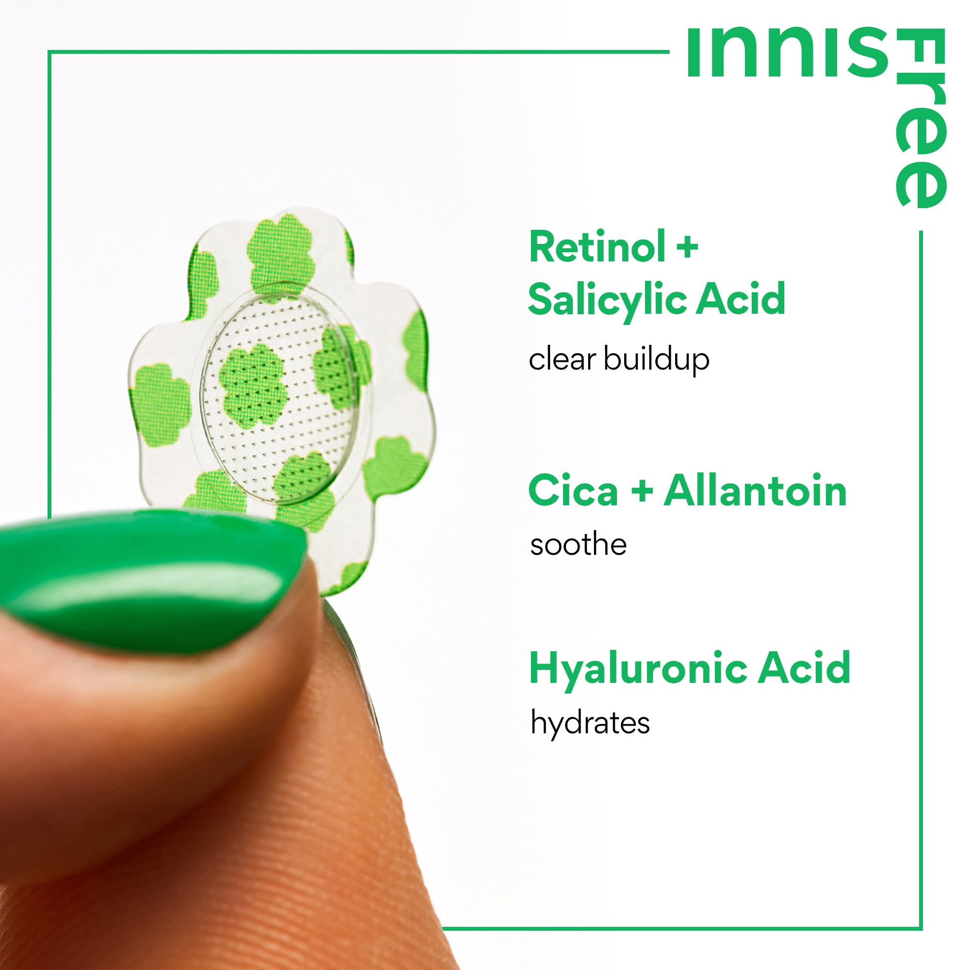Innisfree Retinol Cica Focusing Patch, Korean Hydrocolloid Patches With Salicylic Acid And Hyaluronic Acid For Spots