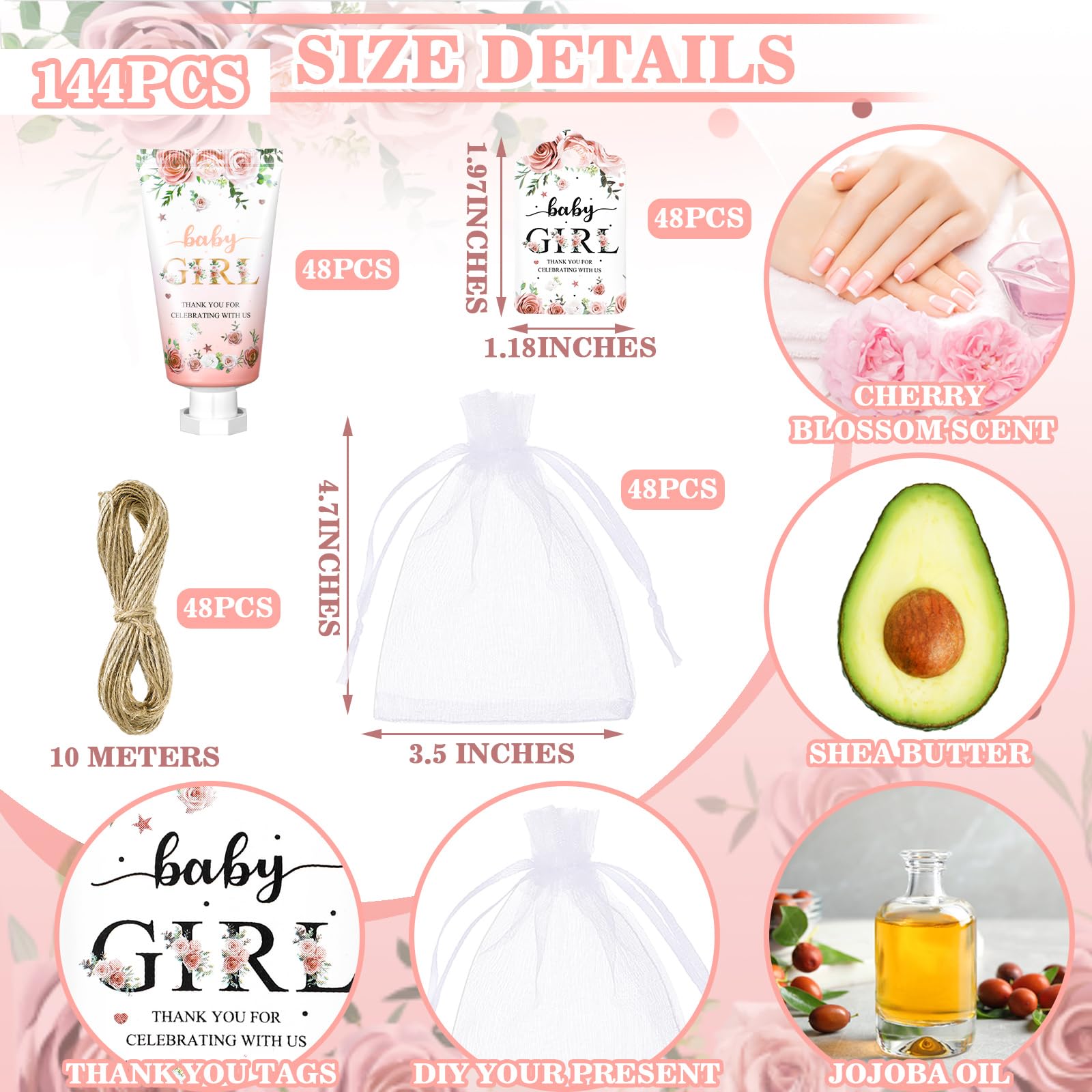 Dansib 48 Sets Baby Shower Hand Cream Baby Shower Party Favors For Guests Christmas Hand Cream Gift Bulk Travel Size Hand Lotion