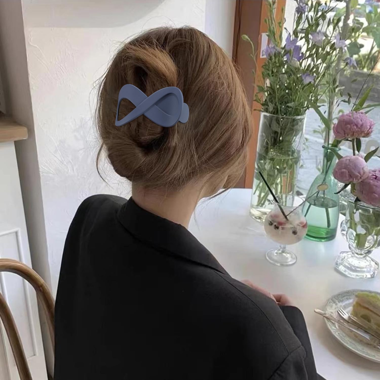 Atoden Flat Hair Clips For Thin Hair French Concord Hair Clips 3.4'' Lay Down Flat Hair Claw Clips For Medium Thick Hair 4Pcs Ma