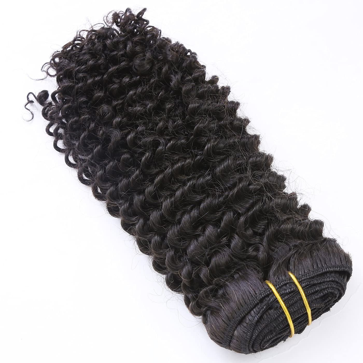 Caliee Natural Looking Real Human Hair Kinky Curly Clip Ins Extensions For African American Black Women, 18 Inch 7 Pcs/120 Gram