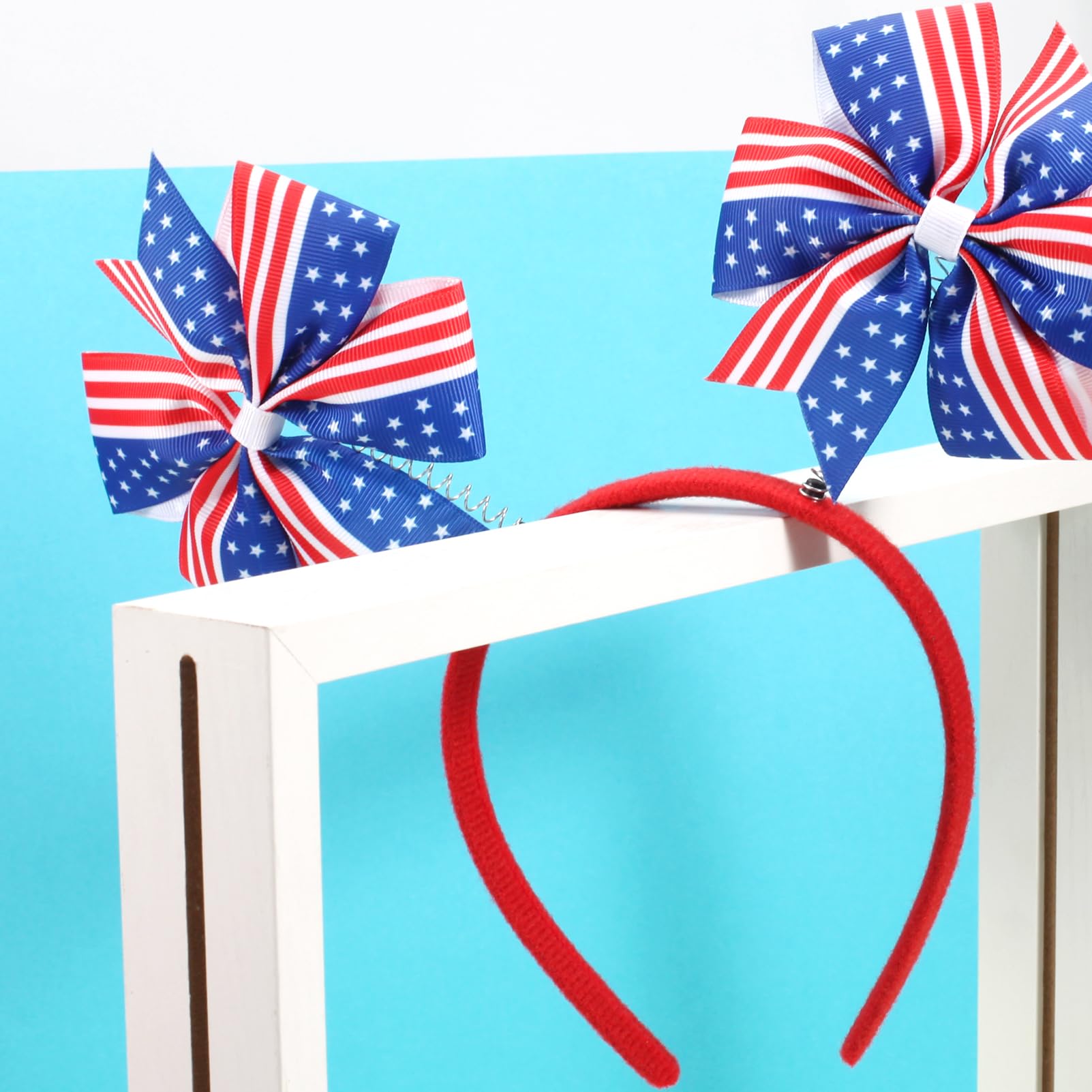 Ardorchid 4th of July Headband Independence Day Hair Accessories Patriotic America USA Flag Red White and Blue Star Party Hair D