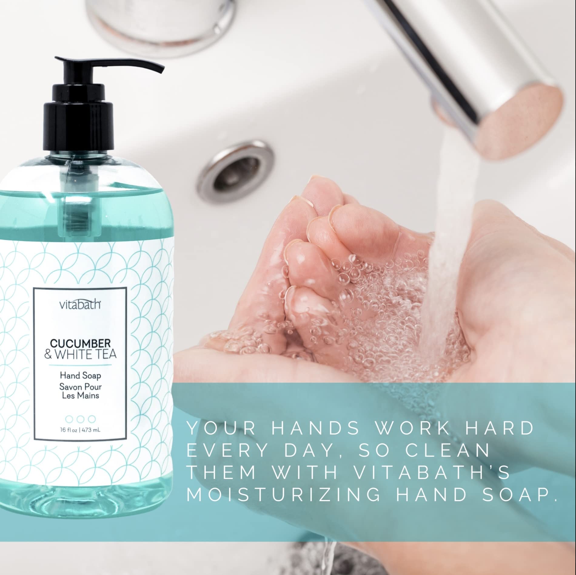 Vitabath Cucumber & White Tea 16 Fl Oz Liquid Hand Soap 4Pk