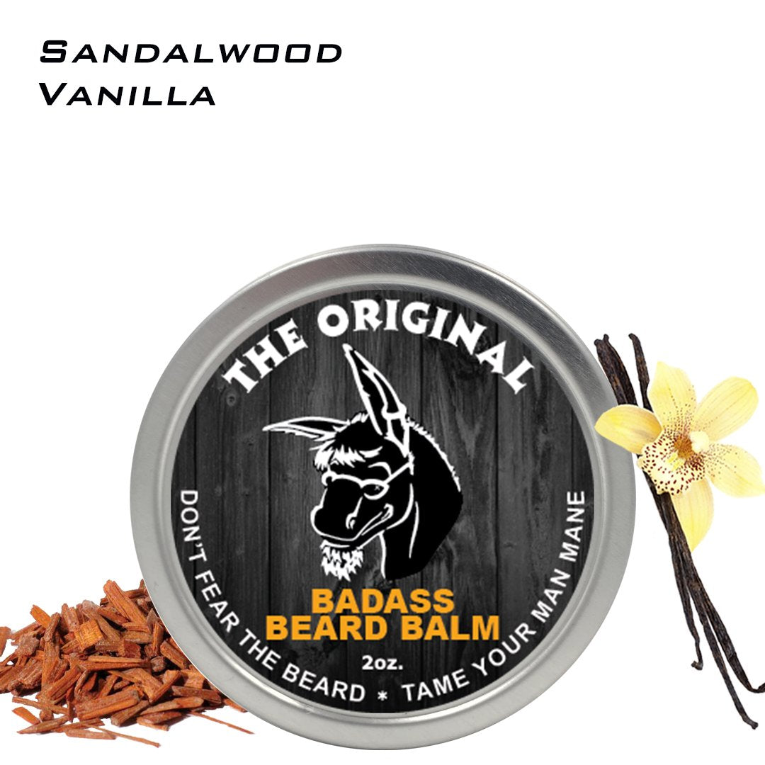 Badass Beard Care Beard Balm For Men - The Original Scent, 2 Ounce - All Natural Ingredients, Soften Hair, Hydrate Skin To Get R