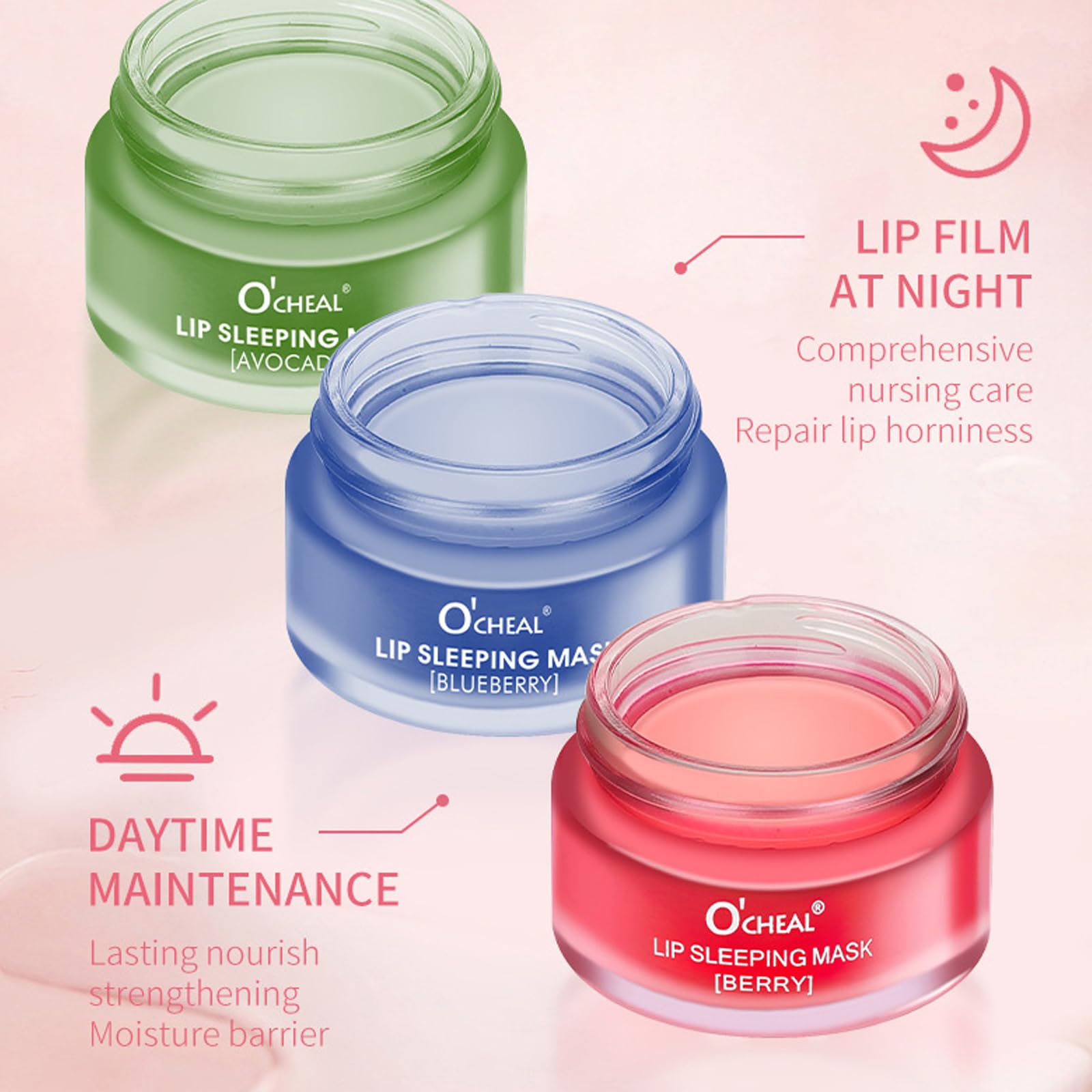 MEICOLY Lip Sleeping Mask,Lip Mask Overnight,Lip Masks,Nourish Hydrating Sleeping Lip Mask,Intense Hydration Night Sleep Lip Mas