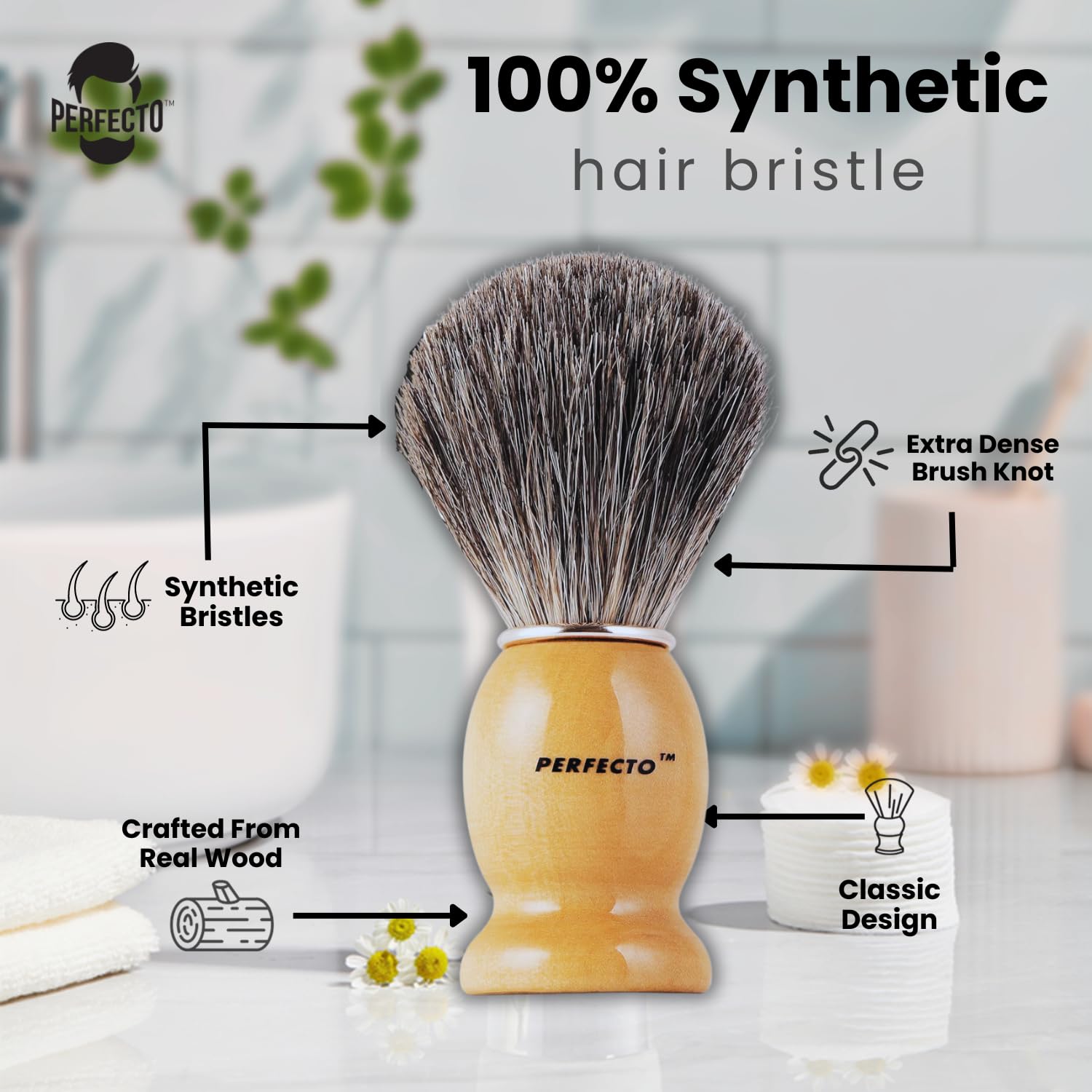 Synthetic Bristles Shaving Brush For Men, Engineered For The Best Shave Of Your Life. Shaving Brush - Shave Brush For Wet Shave