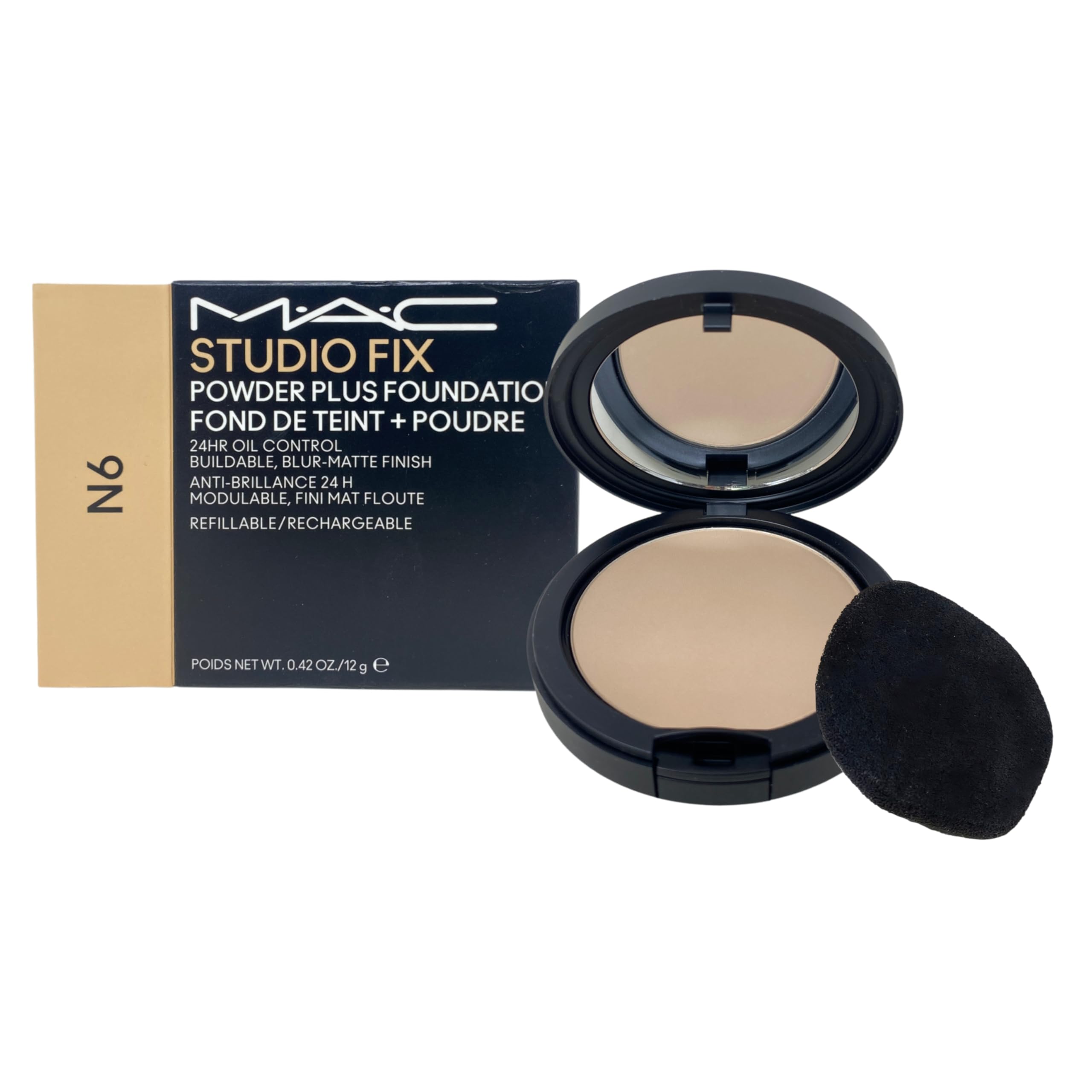 MAC Cosmetics Studio Fix Powder Plus Foundation 24HR Oil Control Refillable  N6 (0.42 oz / 12 g)