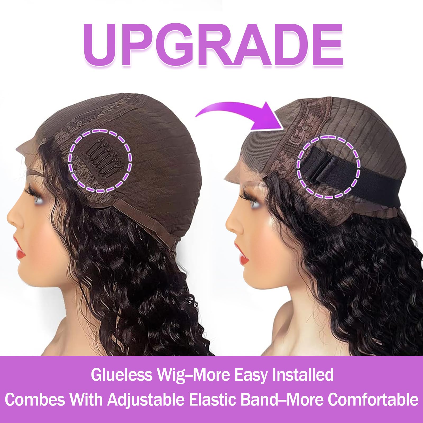 Aisi Deep Wave Lace Front Wigs Human Hair 180% Density 4X4 Lace Closure Wigs For Black Women Brazilian Glueless Wigs Human Hair