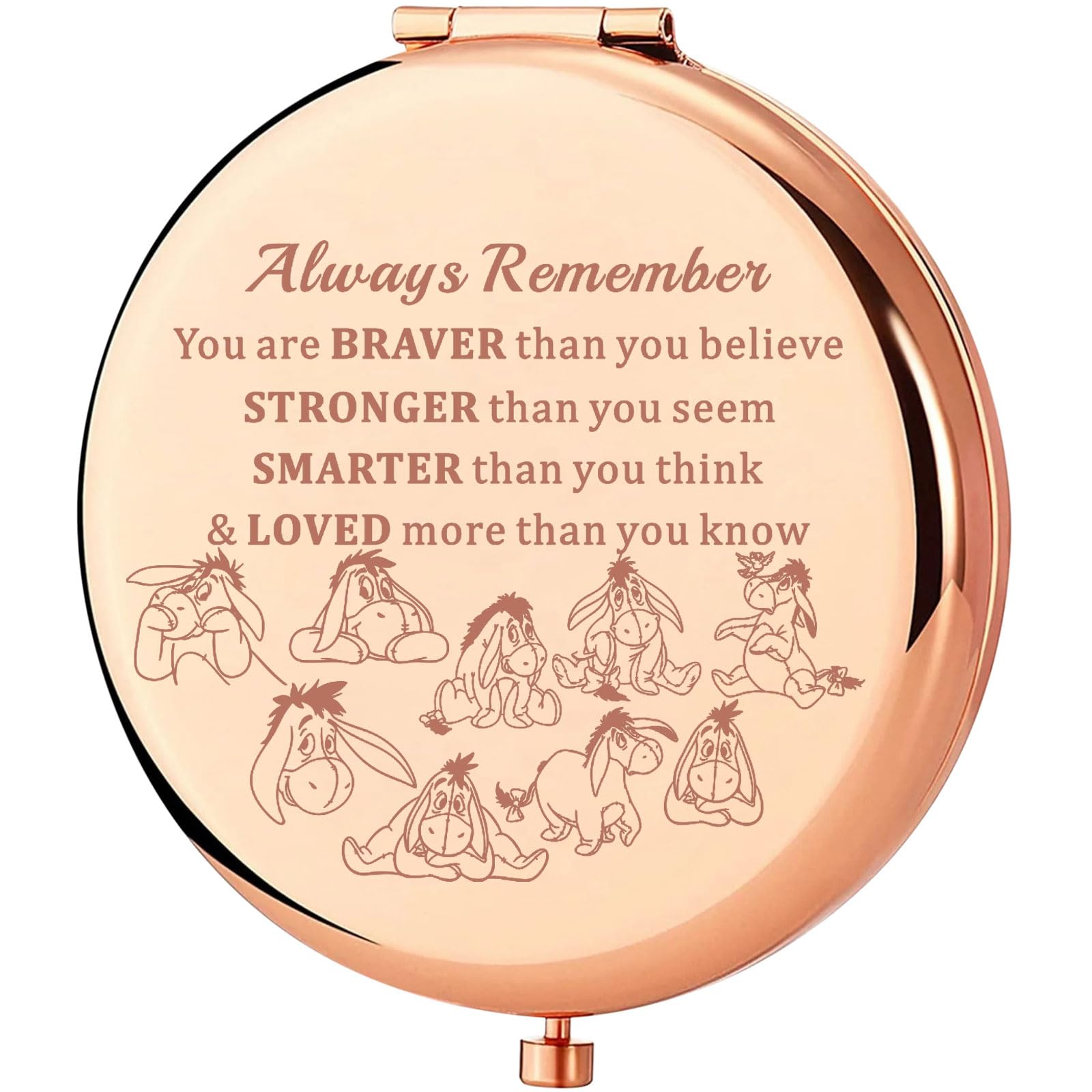 KEYCHIN Donkey Pocket Mirror Donkey Fans Gift You are Braver Stronger Smarter Than You Think Compact Mirror for Women Girls (Don
