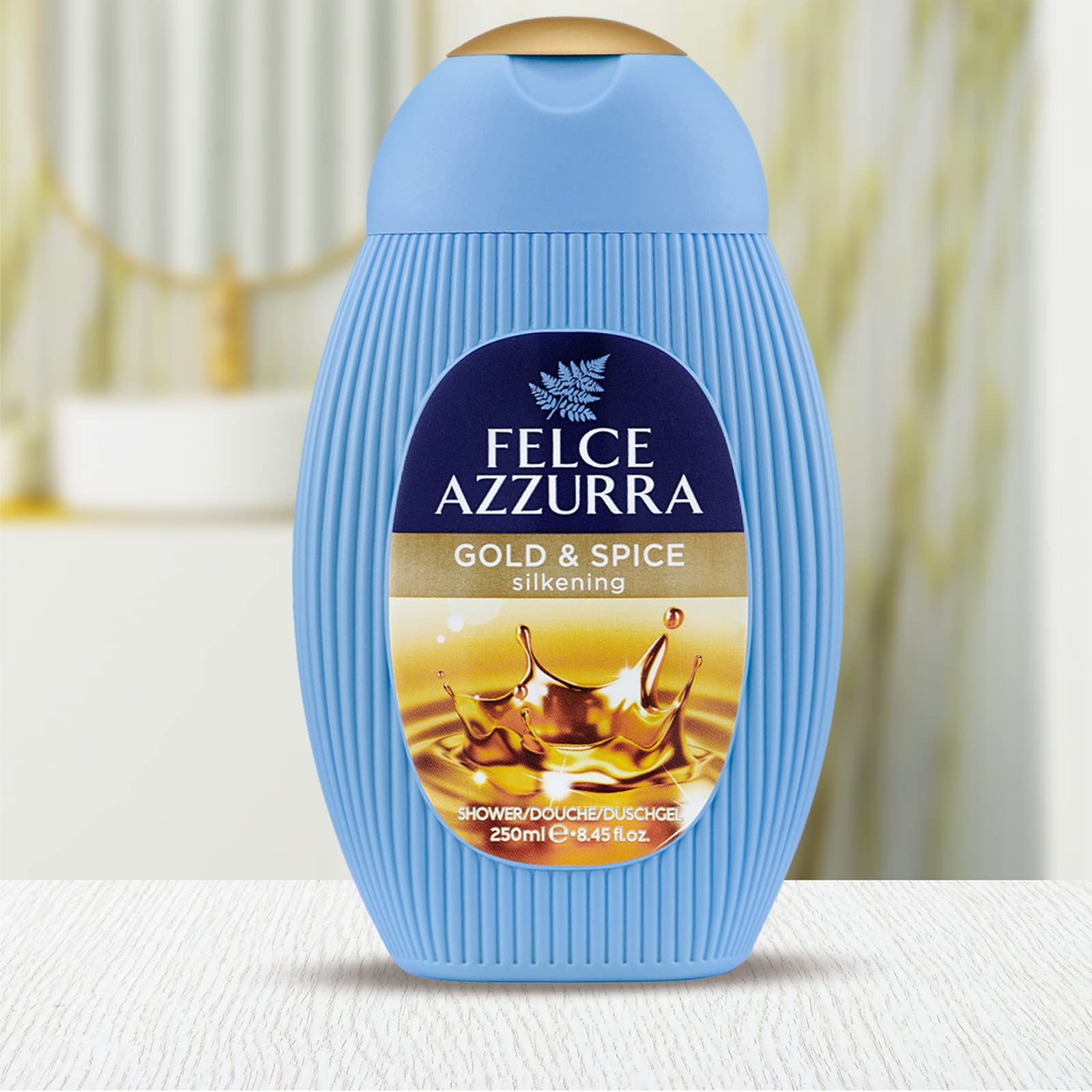 Felce Azzurra Gold And Spices - Silkening Essence Shower Gel - Blend With Fruity And Aromatic Notes - Leaves Your Skin Soft And