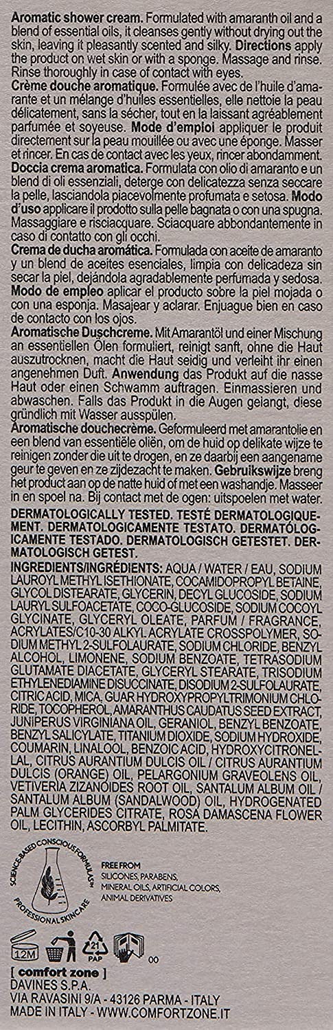 [ Comfort Zone ] Tranquillity Aromatic Shower Cream, 6.76 Fl. Oz.