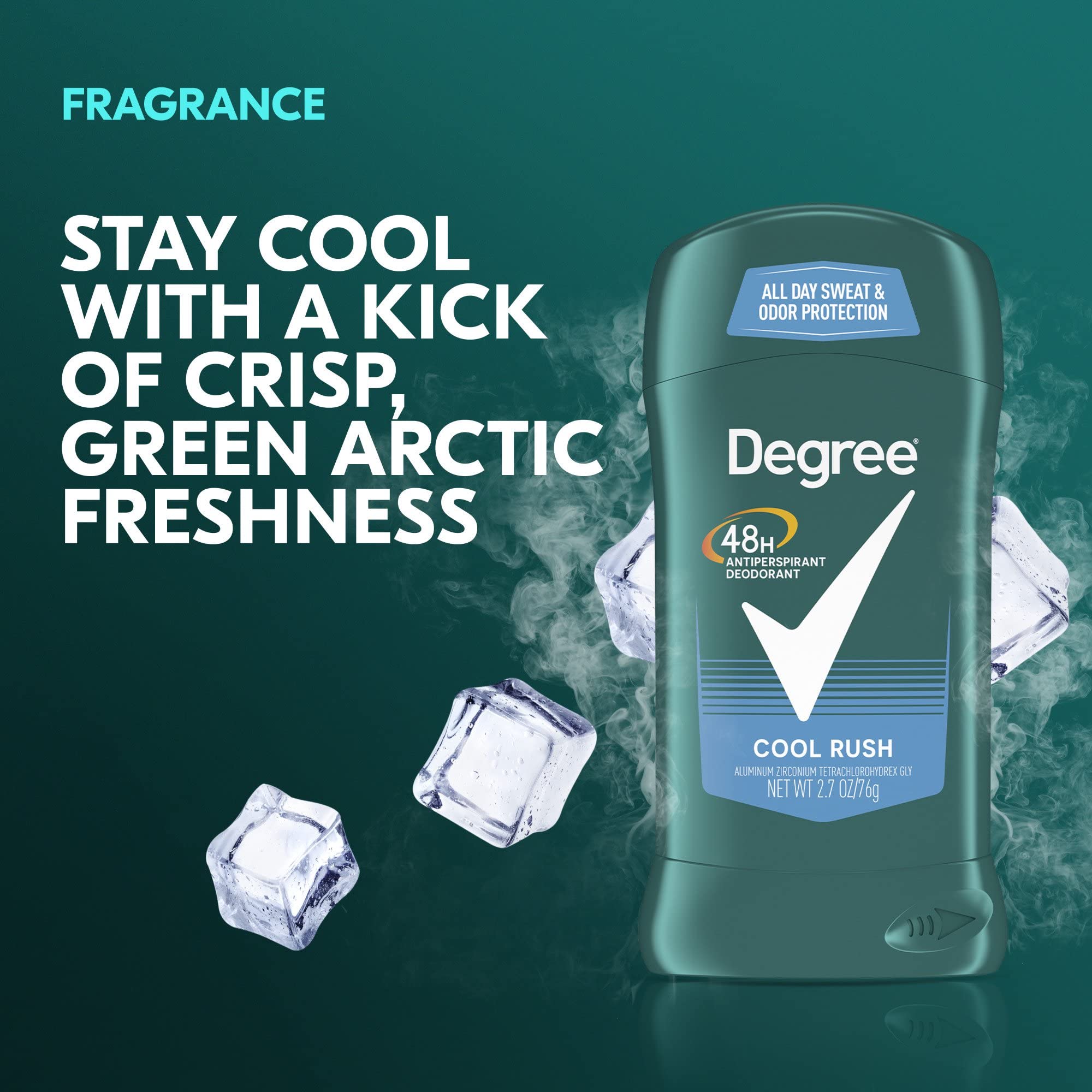 Degree Men Dry Protection Antiperspirant, Cool Rush 2.7 Oz - Pack Of 5 - Packaging May Vary