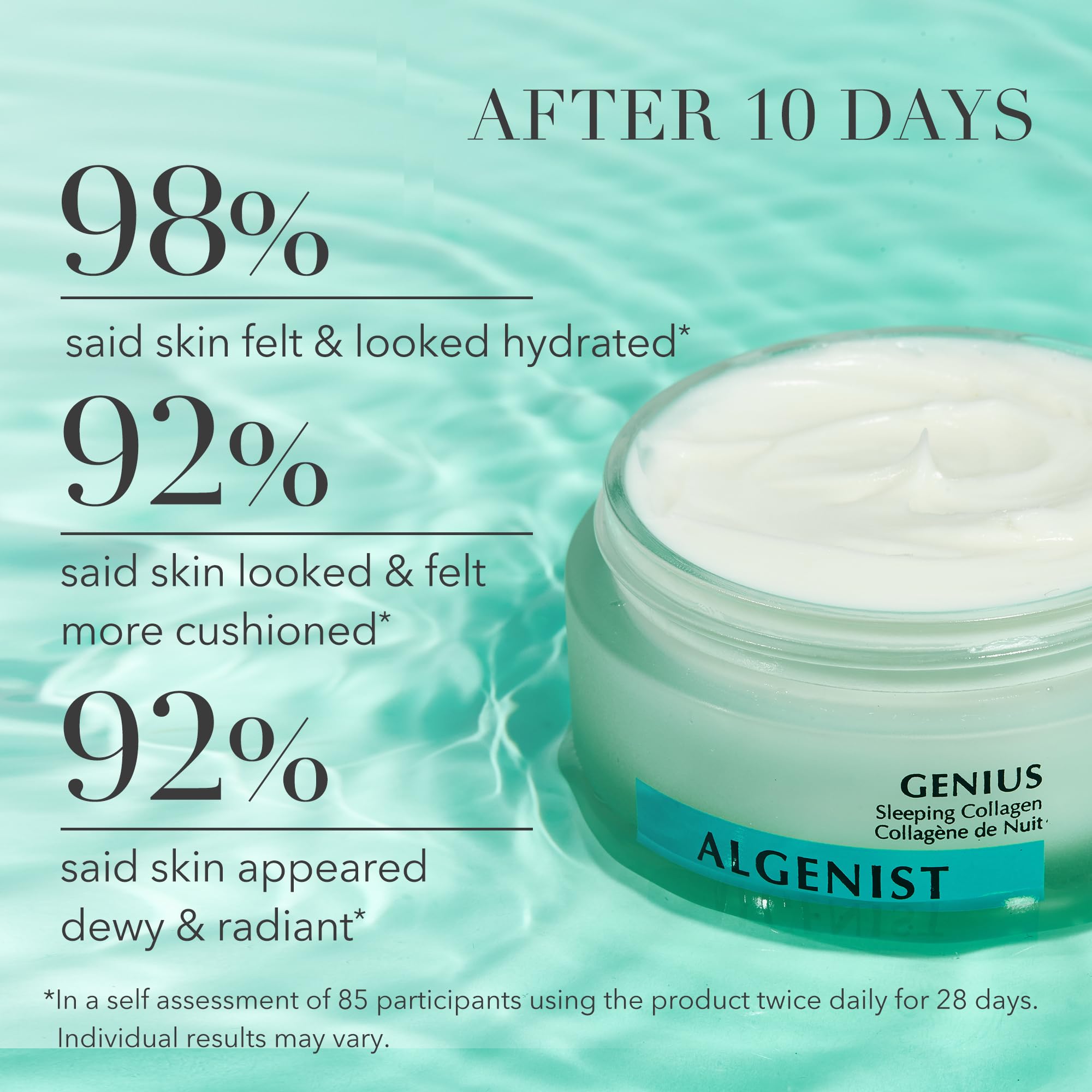 Algenist Genius Sleeping Collagen Night Cream - Firming Face Cream With Collagen, Collagen Amino Acids And Ceramides For A Visib