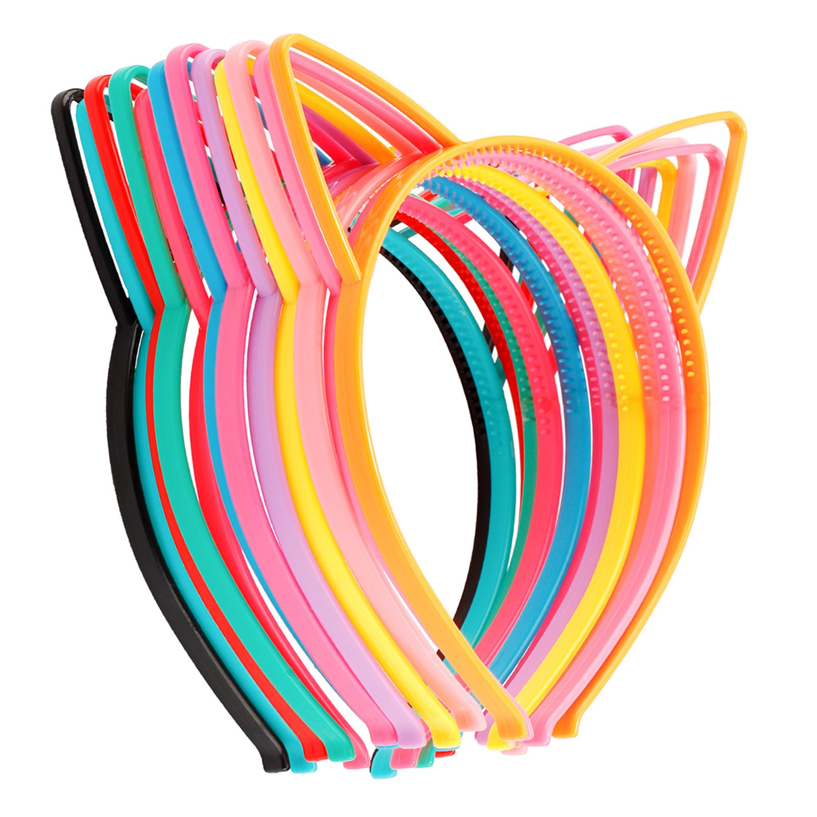 COCIDE 12Pcs Cat Ears Headbands Plastic Taylor Party Decorations Kitty Headbands for Girls Gabby Party Favors Birthday Supplies 