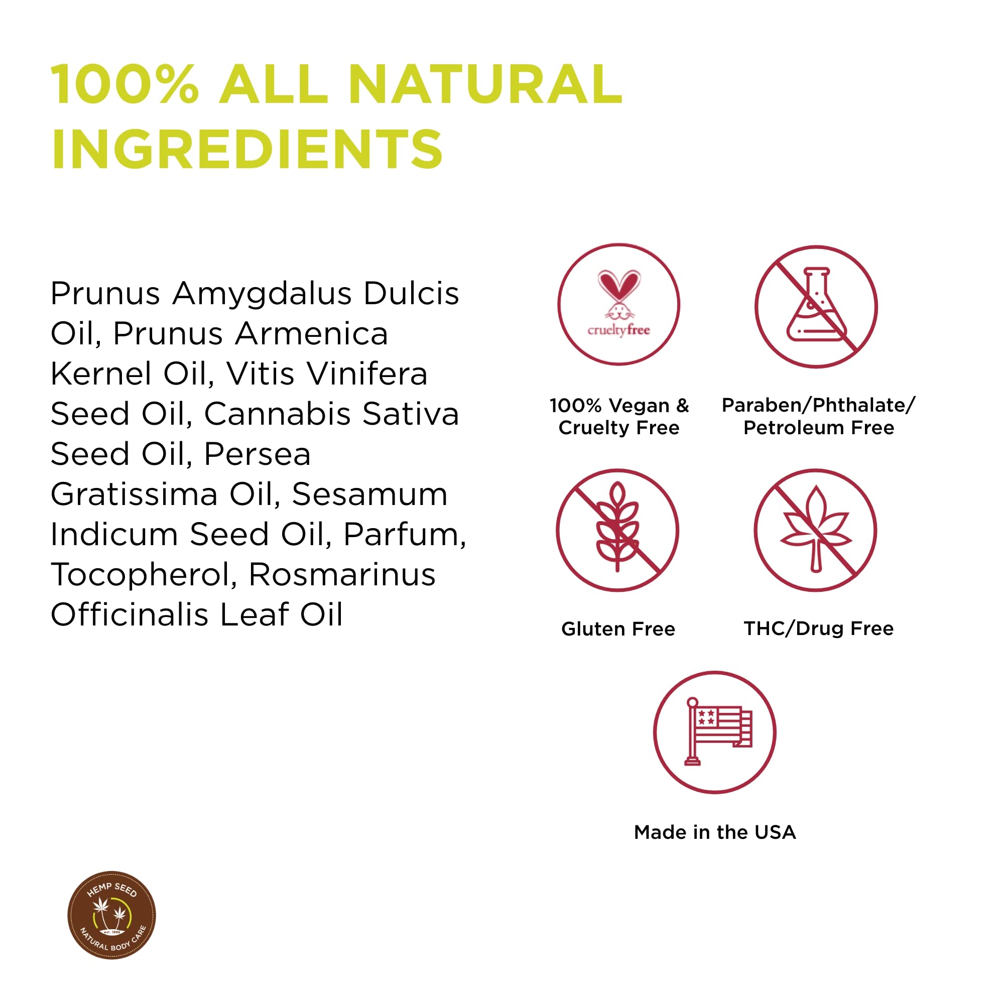 Hemp Seed Massage & Body Oil, Dreamsicle Scent - 8 fl. oz. - Nourishing, Moisturizing Massage Oil - Hemp Seed, Apricot, Grapesee