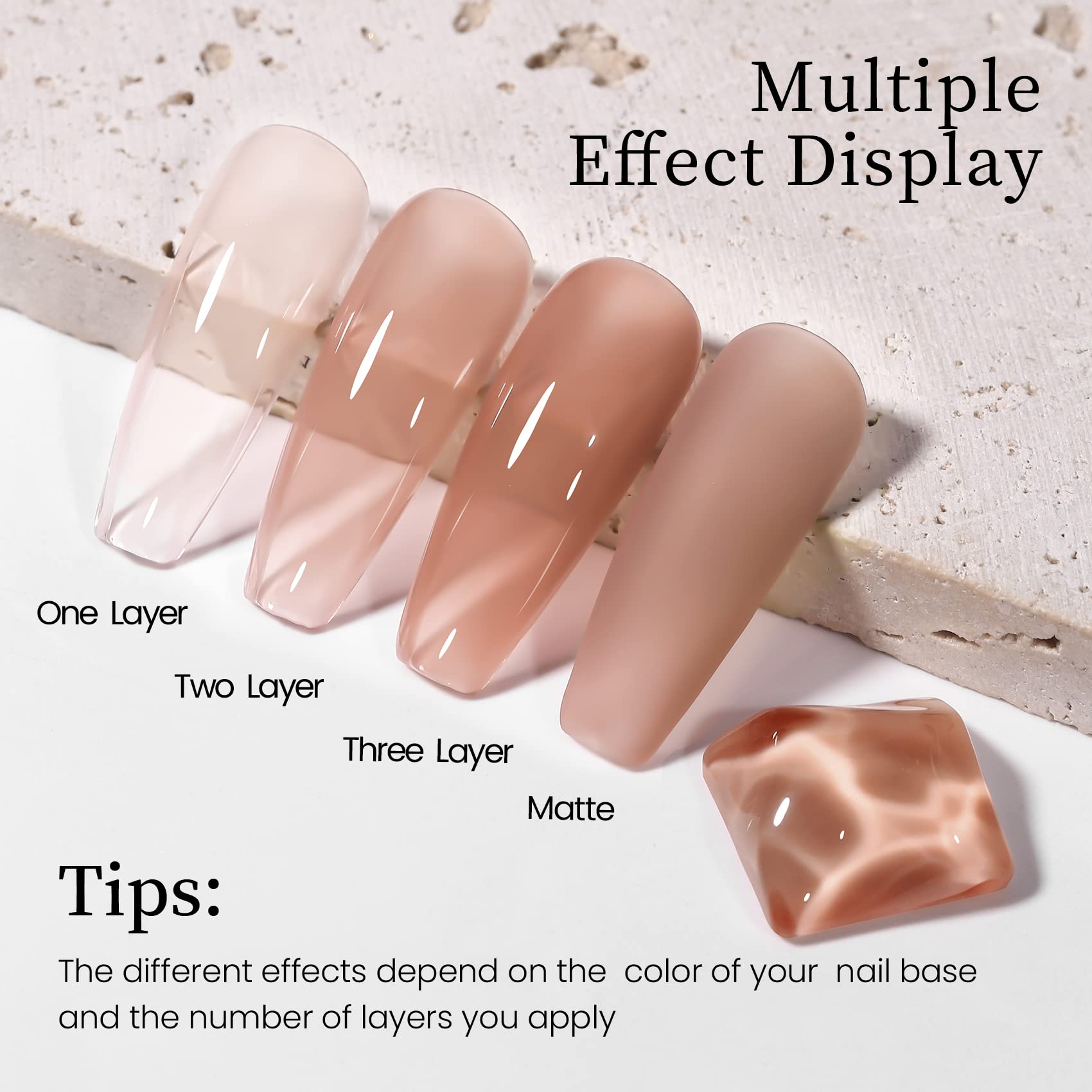 Maychao Jelly Gel Nail Polish -15Ml Brown Jelly Gel Polish Soak Off Uv Led Sheer Brown Nail Polish For Diy Manicure Home Salon N