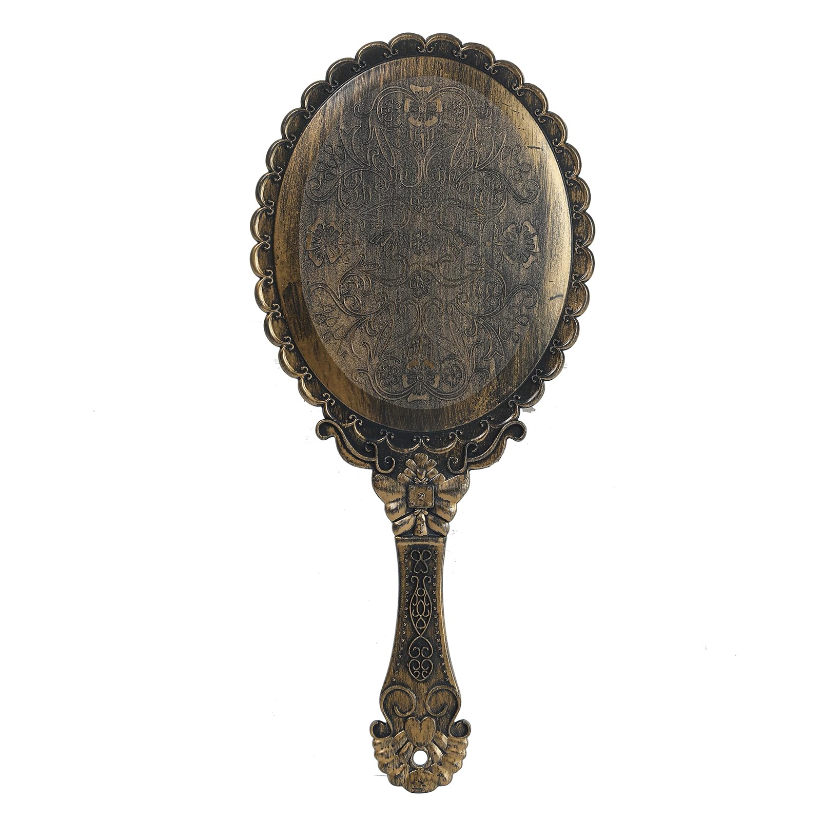 Xpxkj Hand Mirror Vintage Handheld Mirror With Handle Vanity Makeup Mirror Travel Mirrors (Rust Gold, Oval)