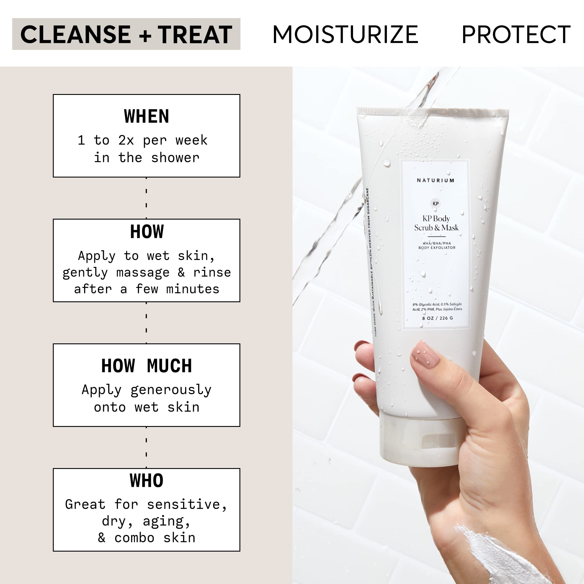 Naturium Kp Body Scrub & Mask For Keratosis Pilaris, Bump Eraser Shower Scrub & Exfoliator For Skin, 8 Oz