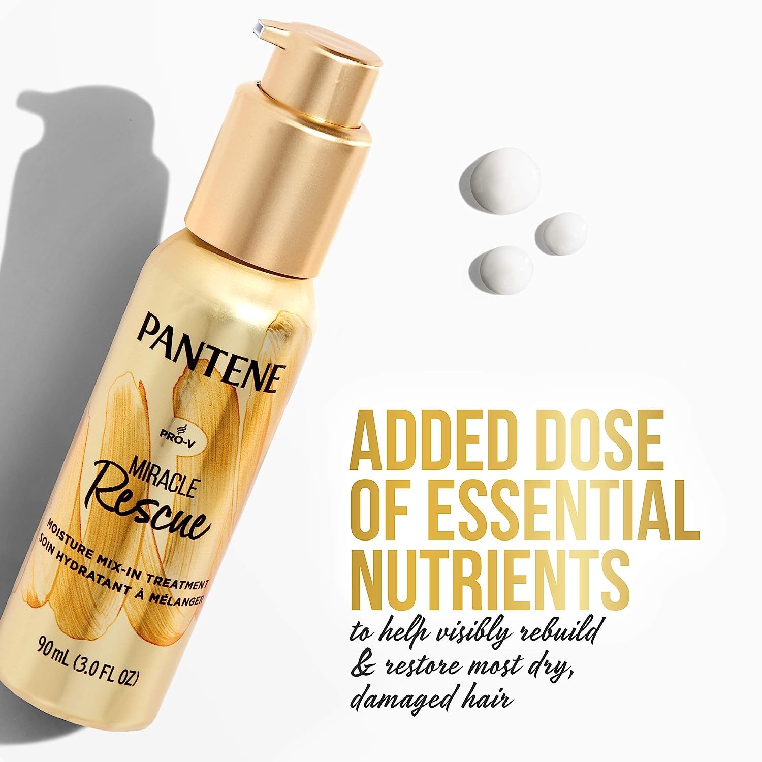 Pantene Miracle Rescue Moisture Mix-In, Damaged Hair Repair Conditioner Add-In, 3 fl oz.