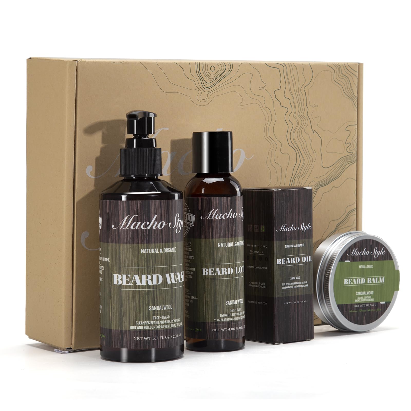 Macho Style Beard Grooming Set, March Gift, Spring grooming, Outdoor beard care, Easter gift, Beard shaping, Sensitive skin bear