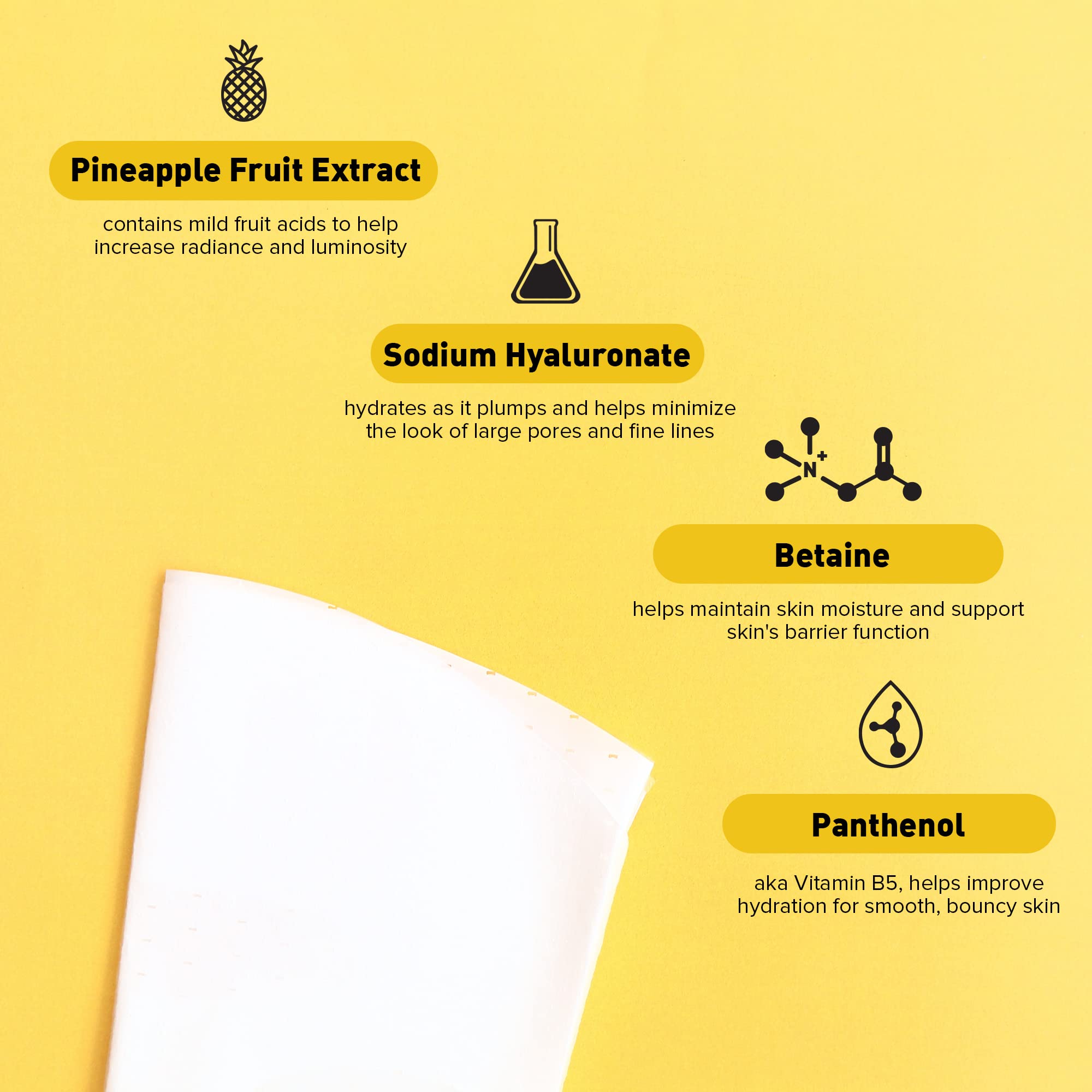 Avatara Juicy Pineappy Exfoliating Facial Mask 15 Sheets, Beauty And Skincare Sheet Masks, Pineapple Extracts And Clean Ingredie