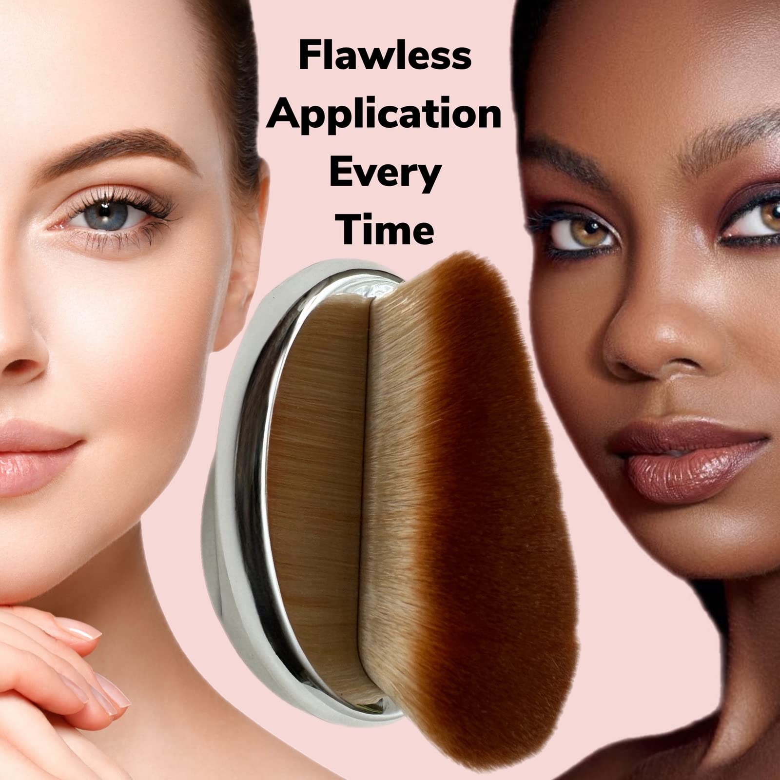 Foundation Brush Palm Angled Makeup Brush Soft Kabuki Flat Narrow Face Body Spf Blush Bronzer Highlighter Contour Blending Self-