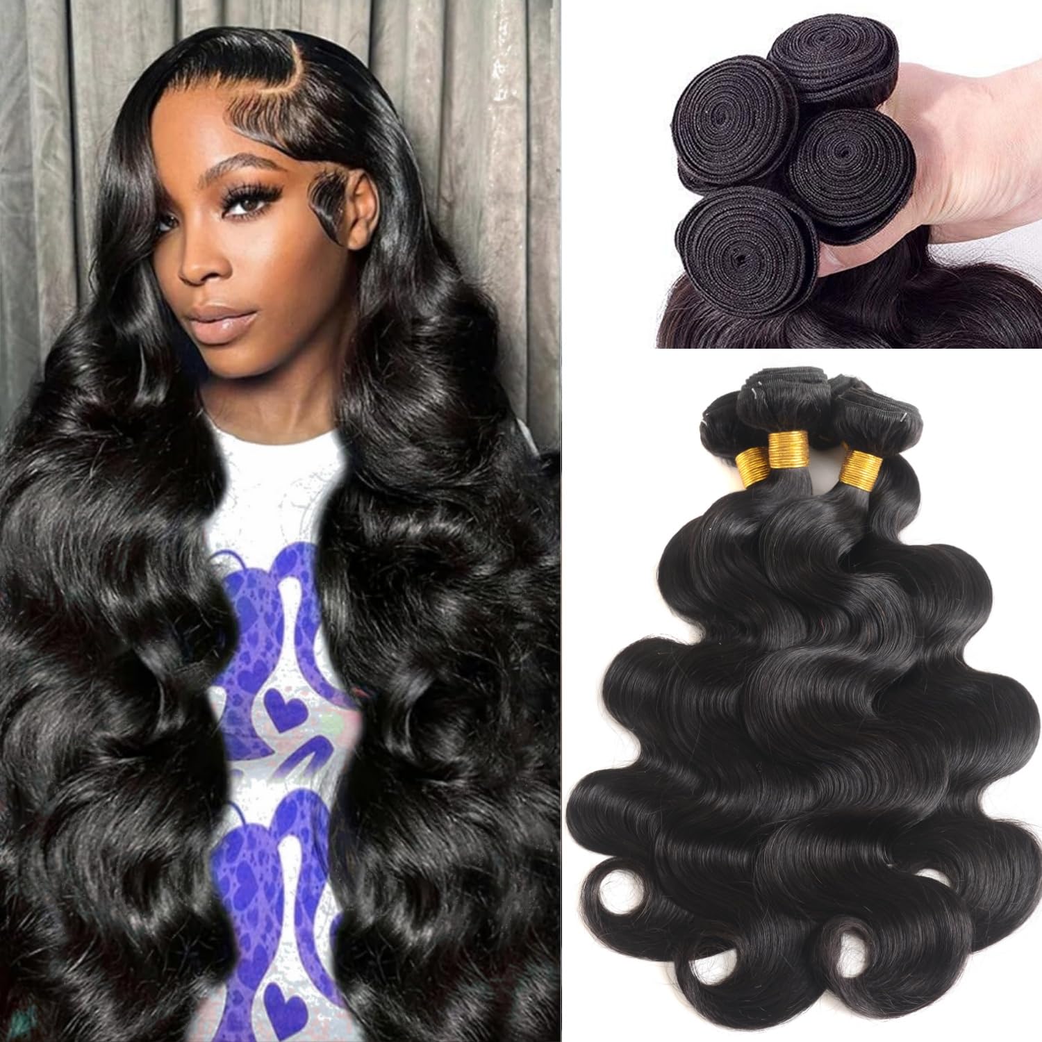 Body Wave Bundles Human Hair 12a Human Hair Bundles 4 Bundles 22 24 26 28 Inch Body Wave Hair Extensions Real Human Hair 100% Un