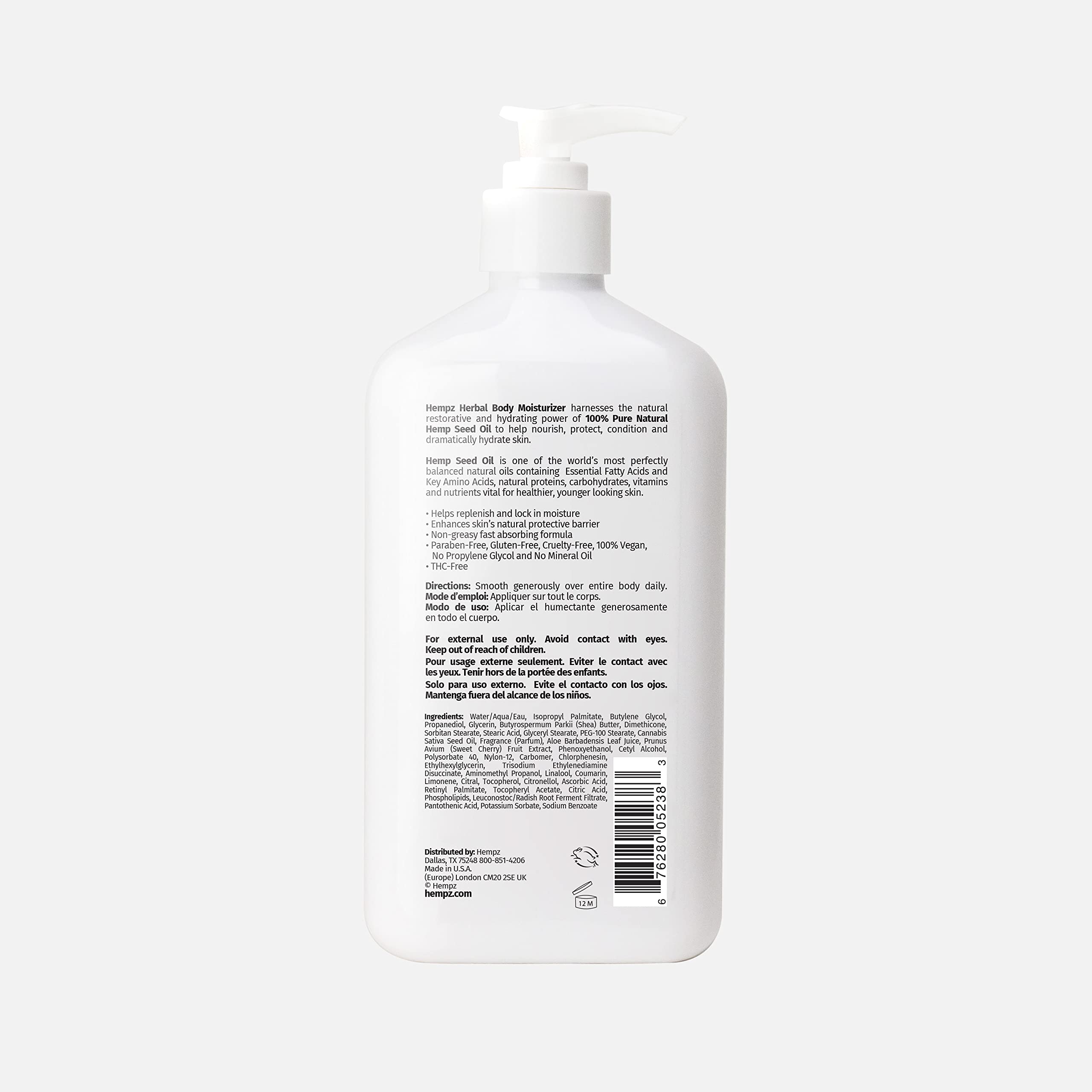 Hempz Body Lotion - Cherry Blossom Limited Edition Daily Moisturizing Cream, Shea Butter, Aloe, Cherry Extract Hand and Body Moi