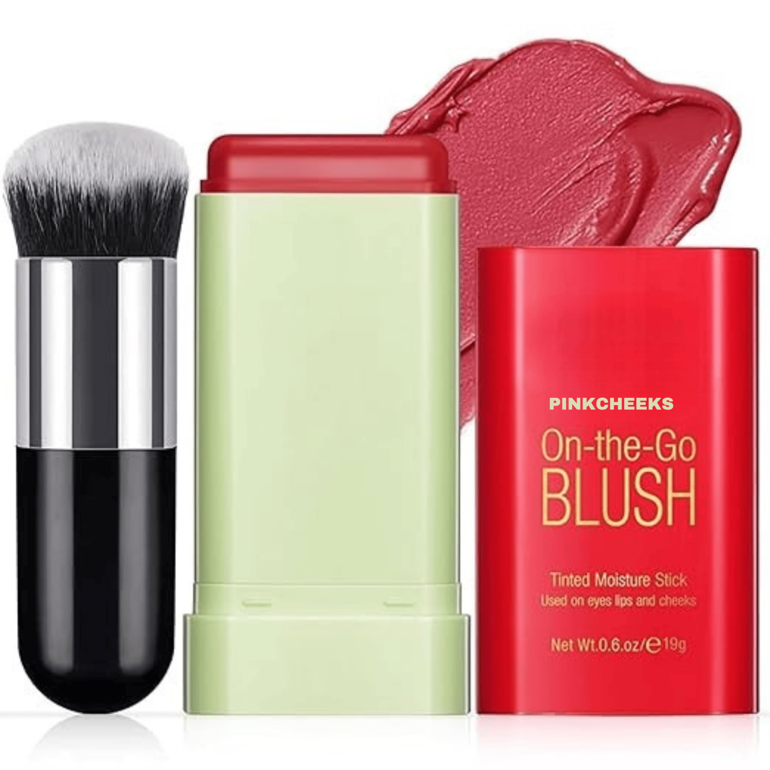 3In1 Cream Blush Stick With BuiltIn Blendable Brush | For Cheeks, Lips & Eyes | Natural Dewy Glow | SmoothBlend MultiUse Ma