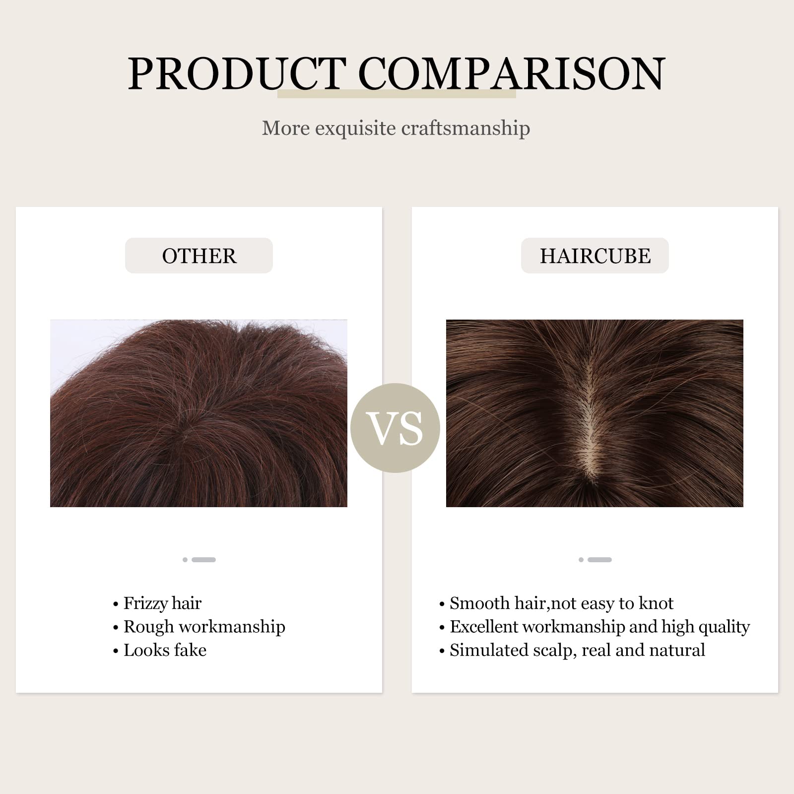 HAIRCUBE Long Brown Wig with Bangs Wave Curly Wigs for Women 26 inch Heat Resistant Natural Synthetic Wig for Daily Use