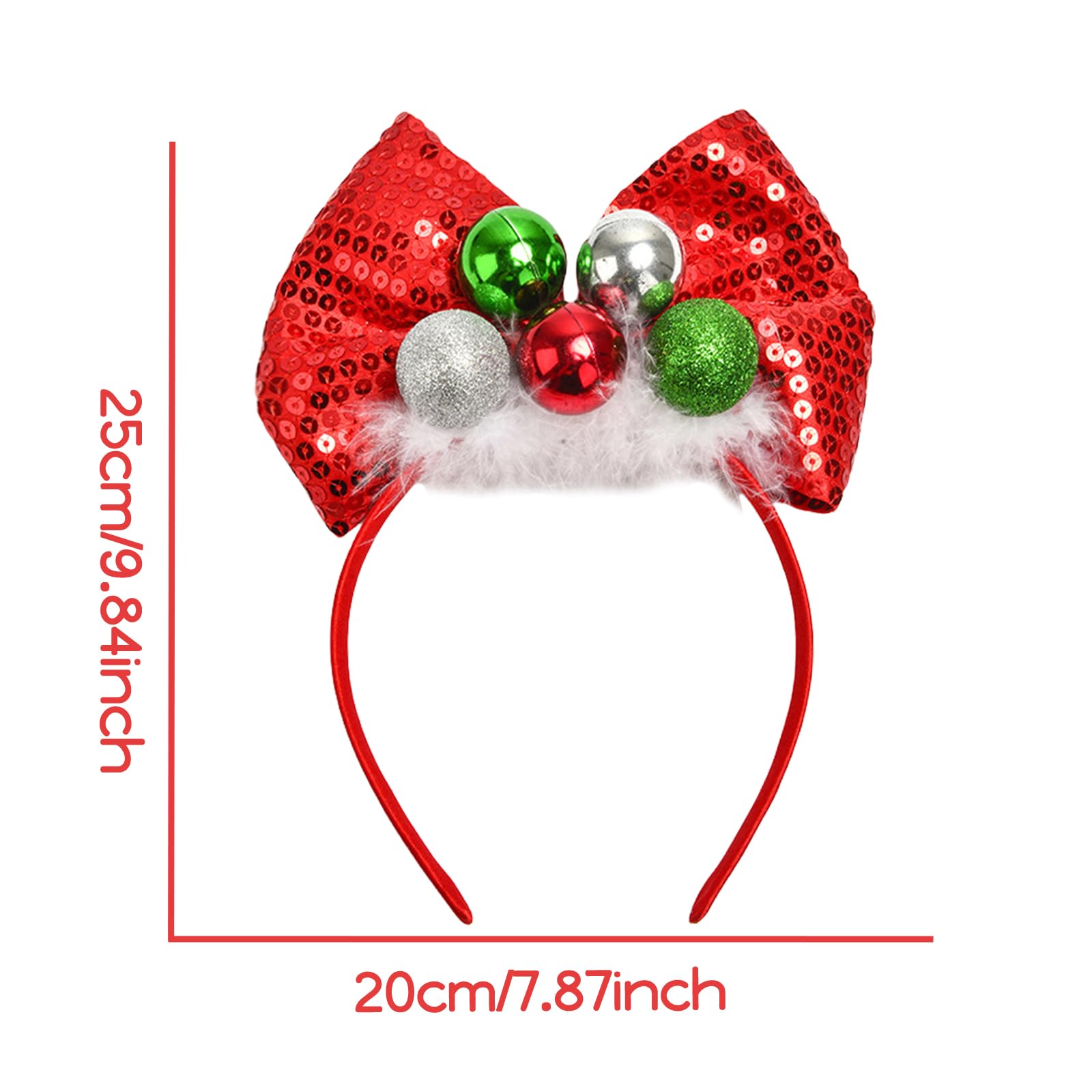 Christmas Headbands for Women Sequin Bows Headband for Girls Cute Headband for Adults Christmas Festive Party Hair Bands Glitter