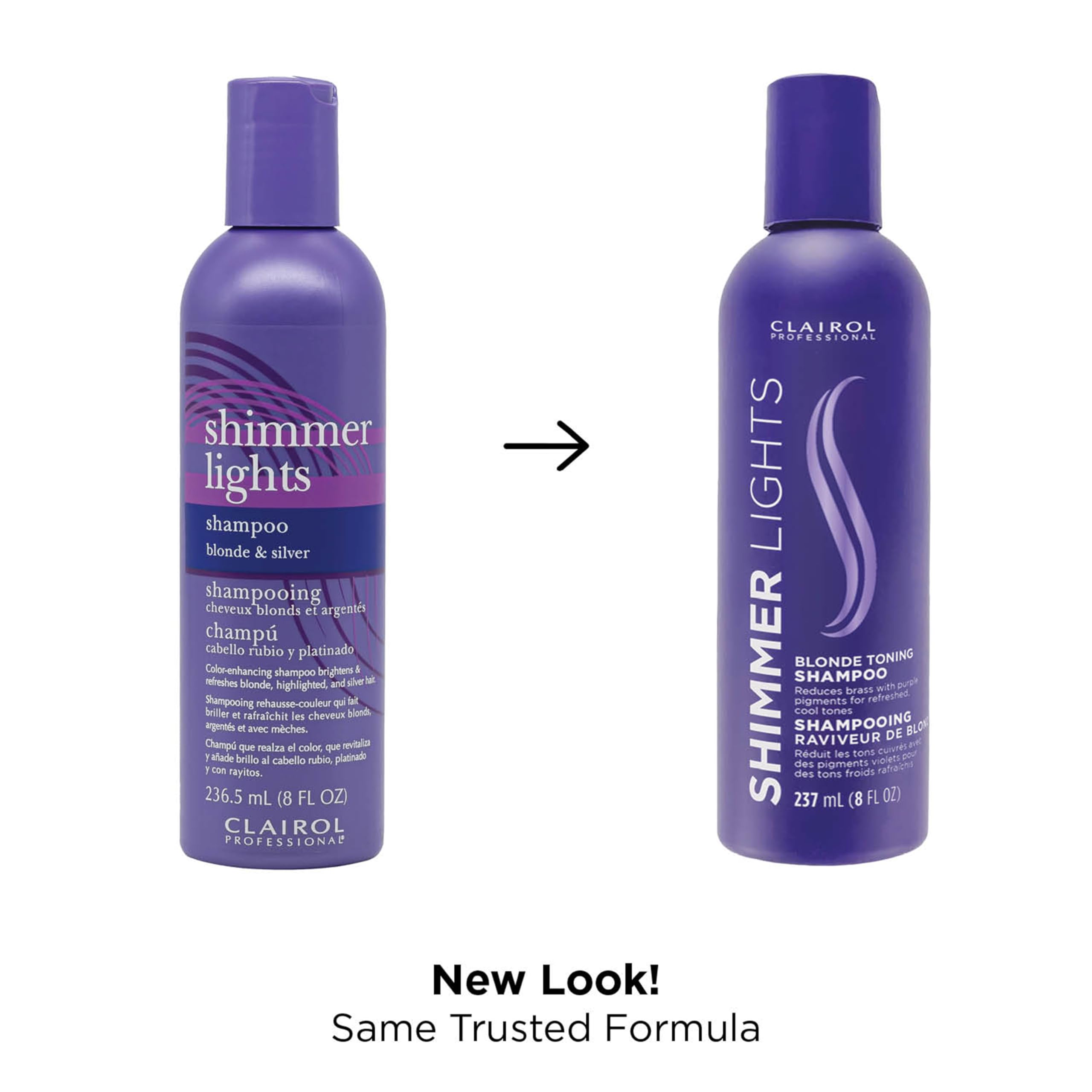 Clairol Professional Shimmer Lights Purple Shampoo, 8 Fl. Oz  Neutralizes Brass & Yellow Tones  For Blonde, Silver, Gray & Highl