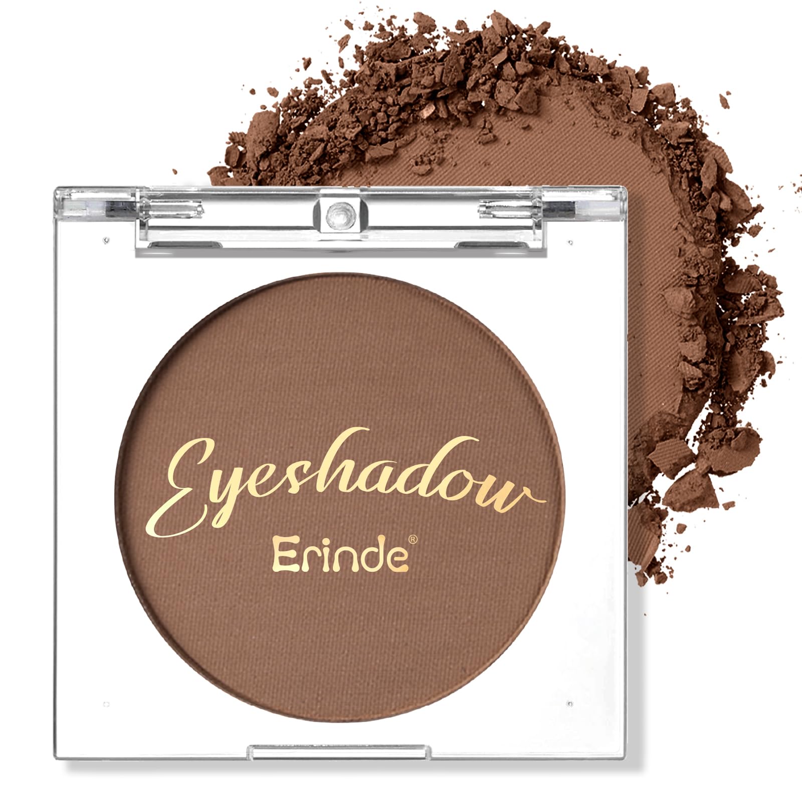Erinde Single Brown Matte Eyeshadow Palette, Velvet Eye Shadow Compact Powder Natural Makeup, Long-Lasting Eye Makeup, Ultra-Ble