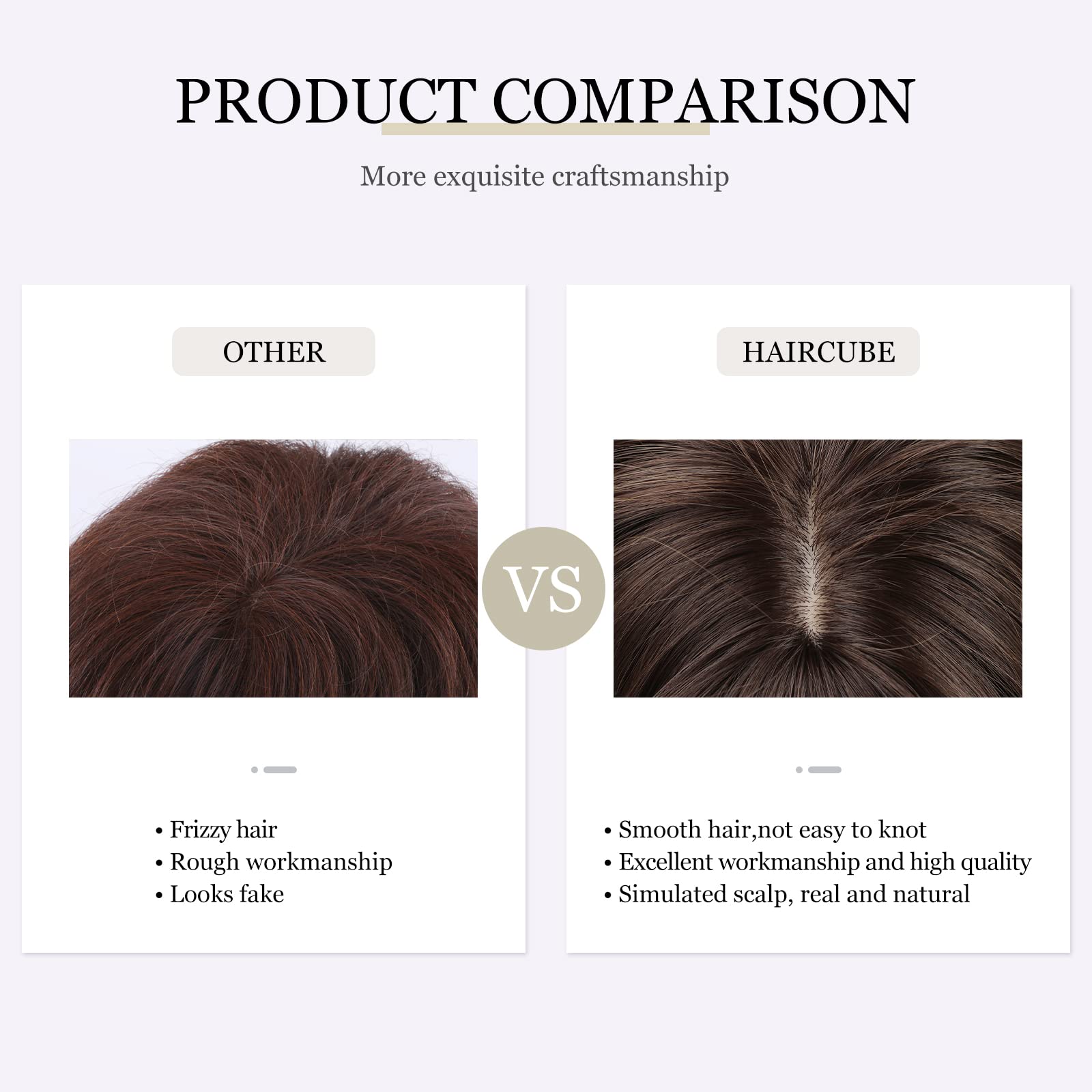 HAIRCUBE Brown Wigs for Women Highlight Wigs with Bangs Long Straight Layered Heat Resistant Synthetic Wigs