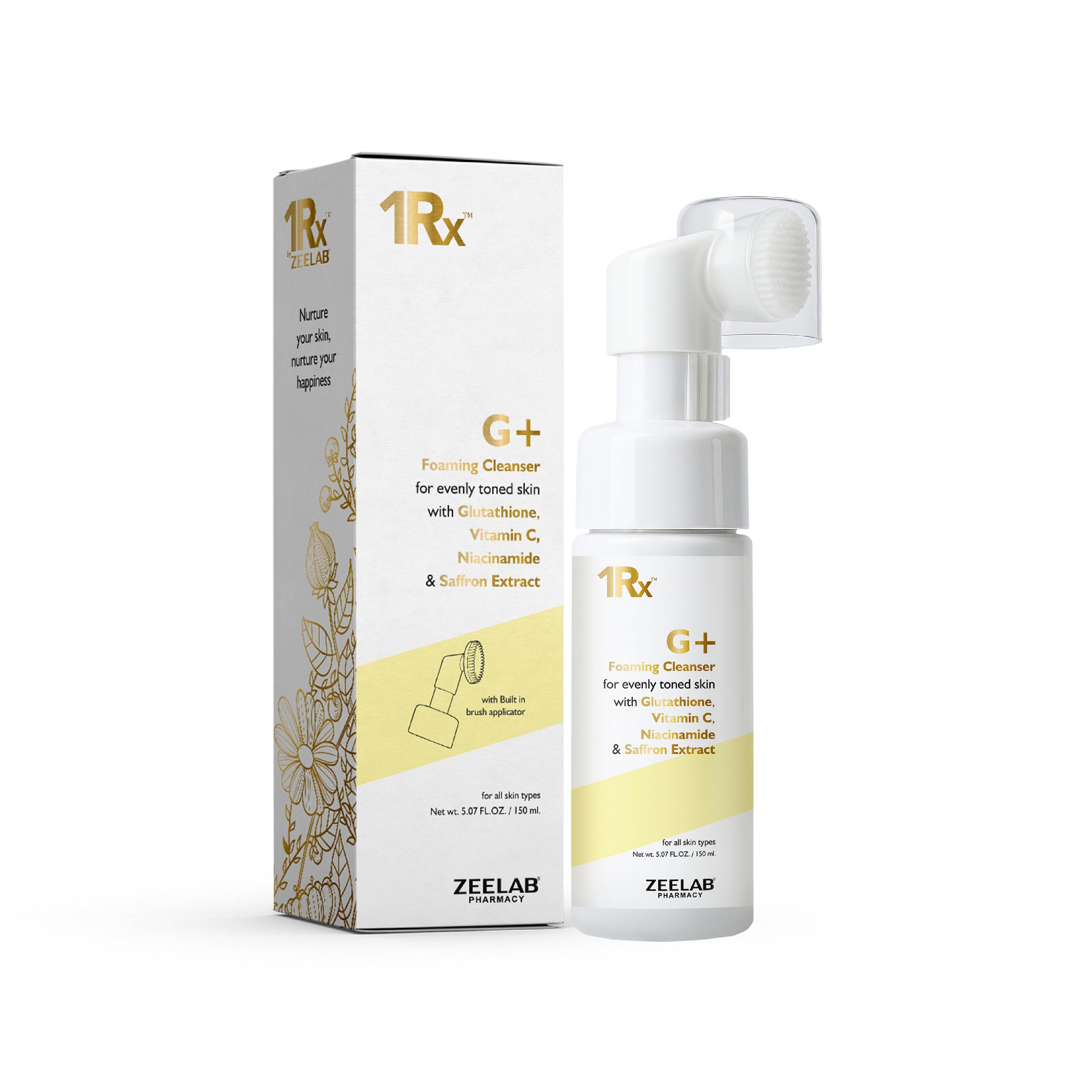 G+ Foaming Cleanser With Glutathione, Vitamin C & Niacinamide | Brightening Face Wash With Saffron Extract | Helps Reduce Pigmen