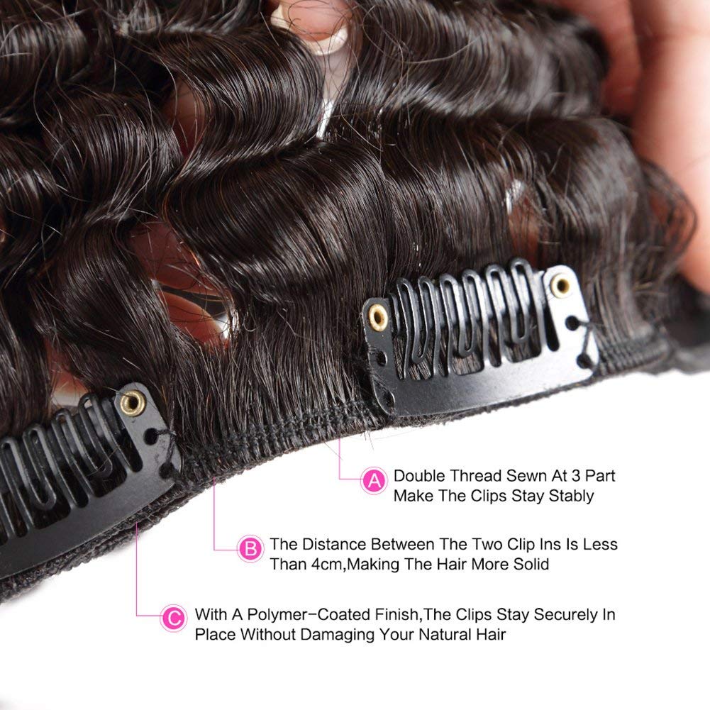 Clip in Human Hair Extensions Jerry Curly 3B 3C Curly Real Hair Clip in Extensions For Black Women Natural Black Color 100% Braz