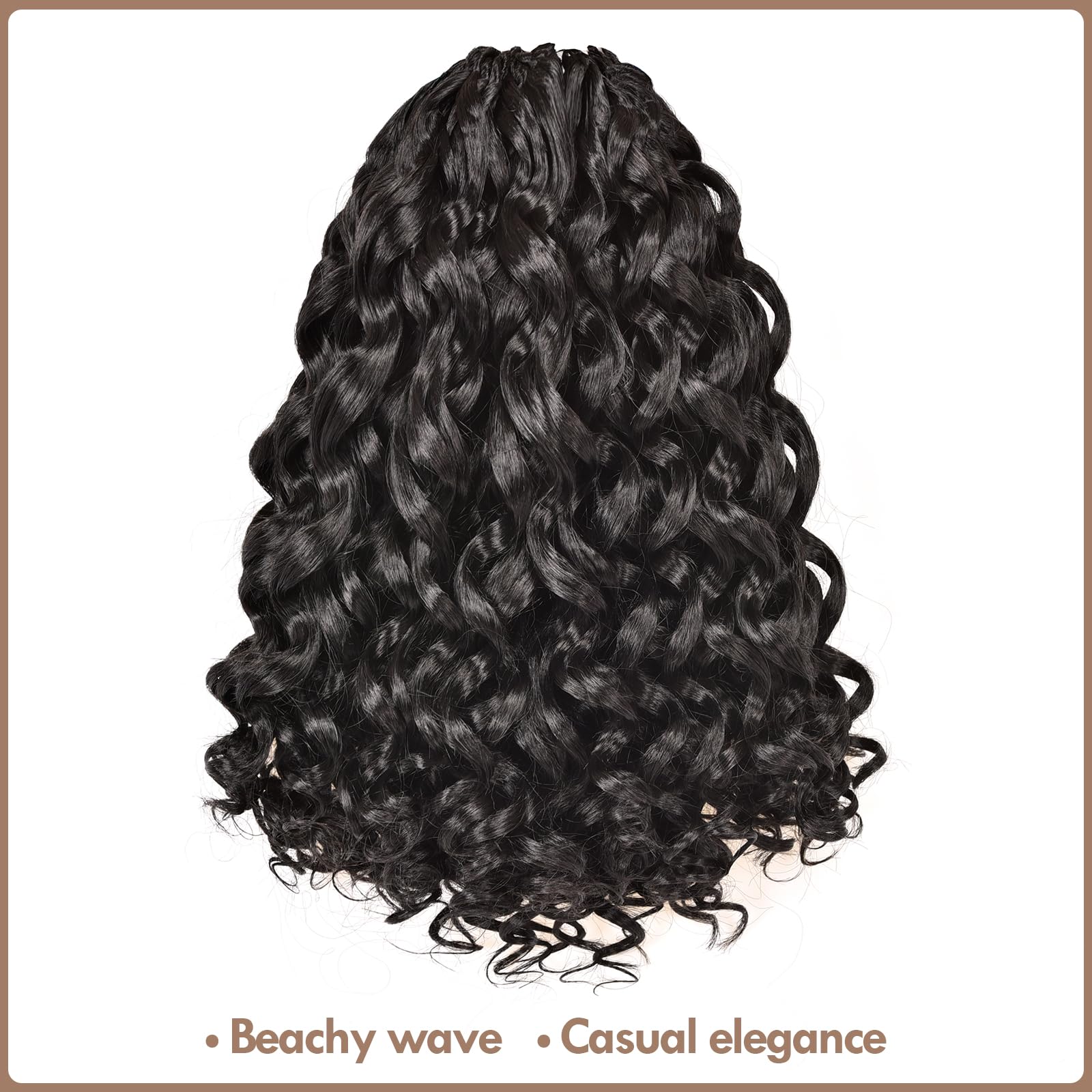 Toyotress Beach Curl Crochet Hair - 12 Inch 8 Packs Natural Black Ocean Wave Crochet Hair, Short Curly Water Wave Deep Twist Syn