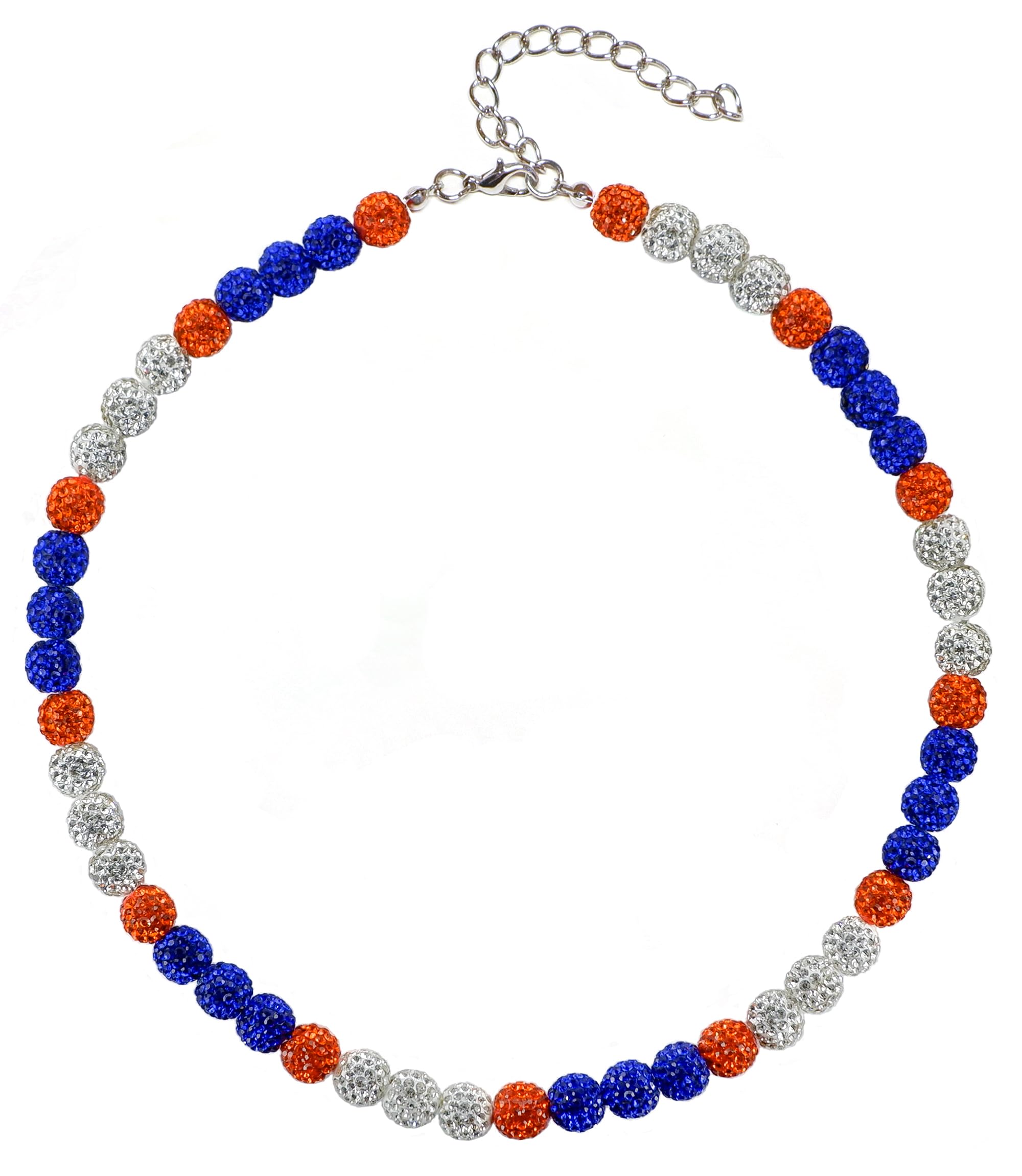SUPBOMM Baseball Ice Necklace, Bling Beaded Necklaces, Drip Chain, League Team Colors Gifts for Men, Astros
