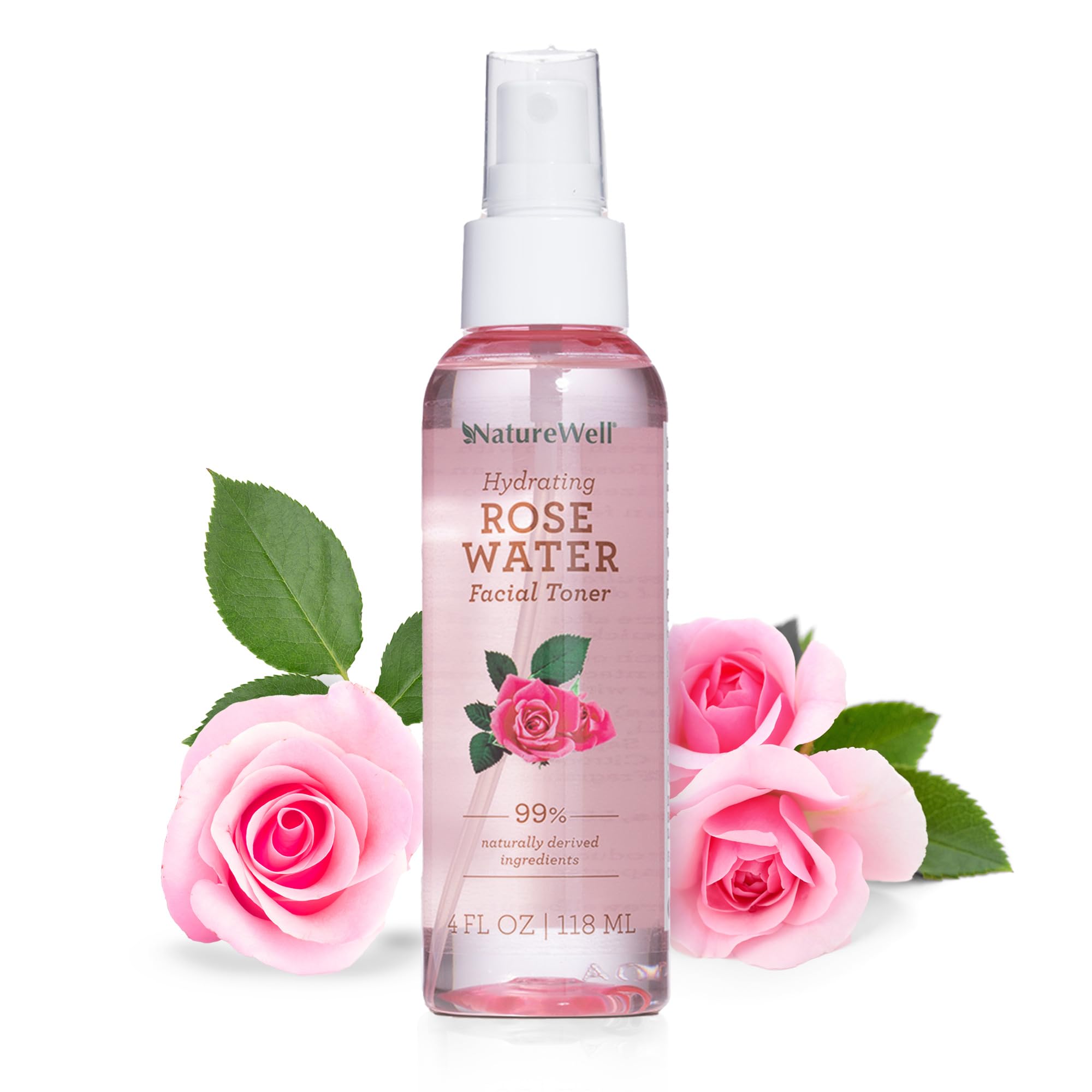 Naturewell Rose Water Hydrating Facial Toner Mist For Dewy & Radiant Skin, 100% Vegan, Refreshing, Conditioning, Soothing, Redne