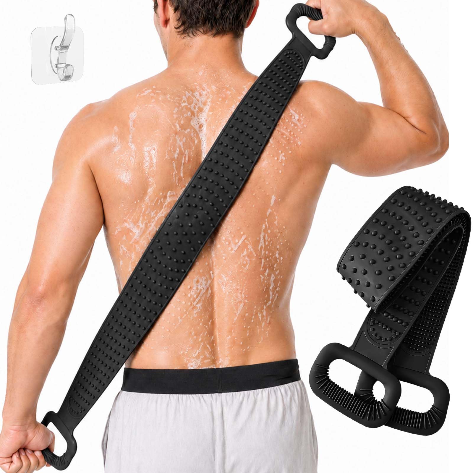 Manmihealth 36 Extendable Silicone Back Scrubber for Shower Black