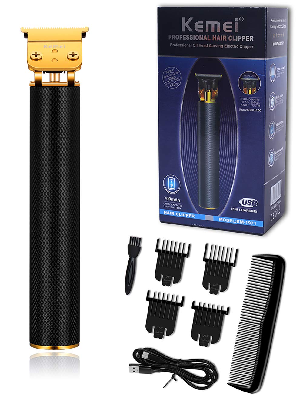 KEMEI Professional Hair Clippers for Men Pro Li Outliner Grooming Beard Trimmer Shavers Close Cutting Salon Cordless Rechargeabl