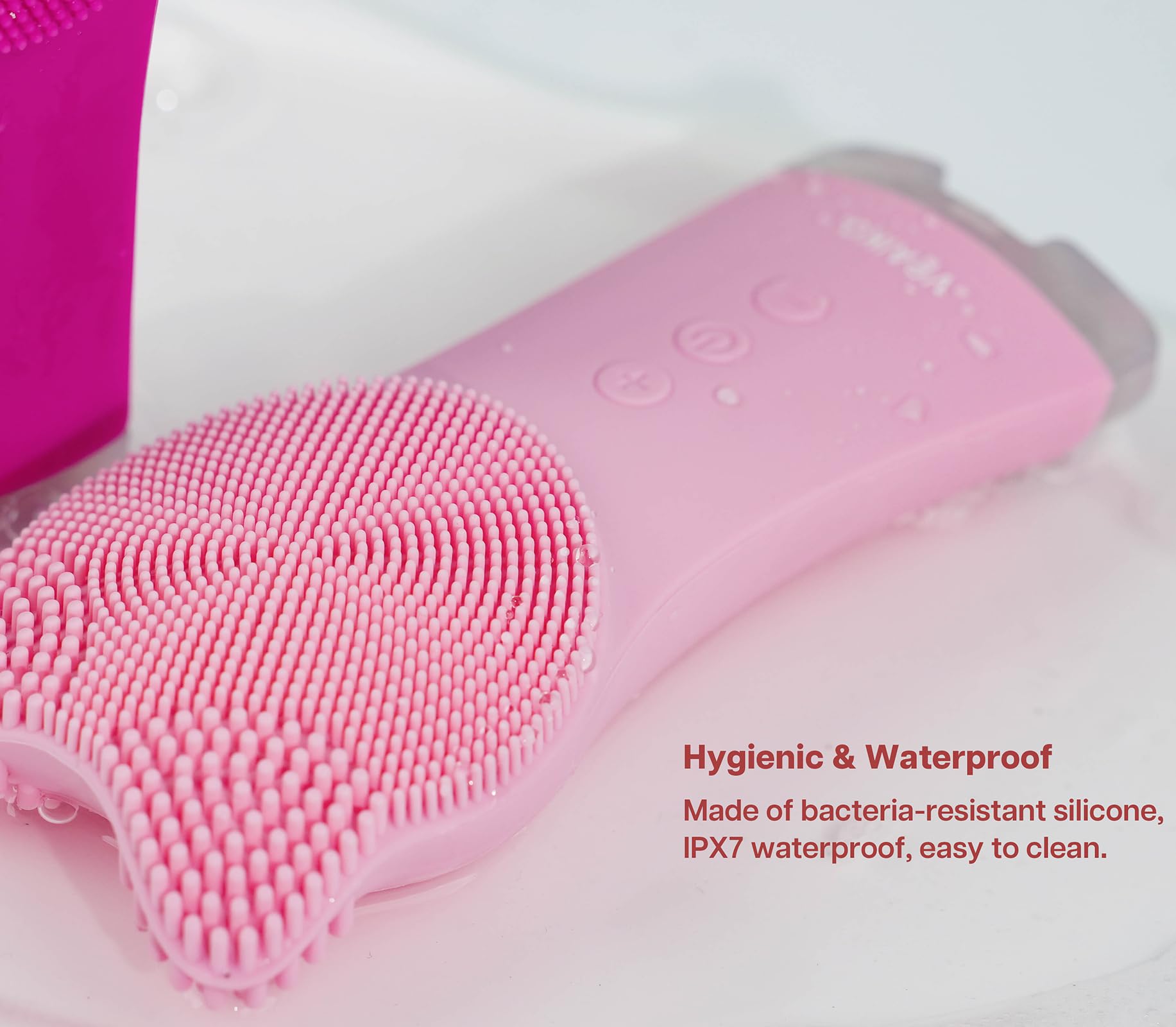 Vraiko Mia Facial Cleansing Brush, Waterproof Rechargeable Face Cleansing Brush, With Soft Silicone And Adjustable Sonic Vibrati