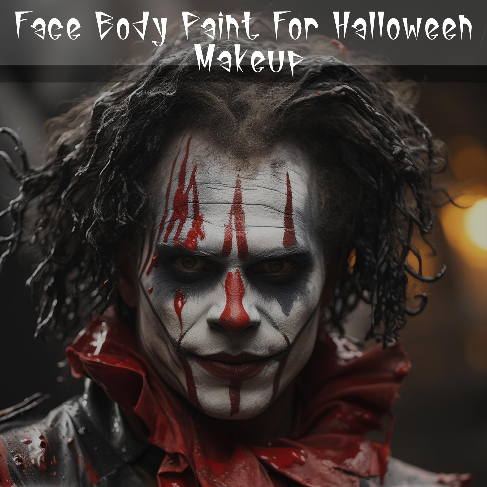 Meicoly Cream Black White Red Face Body Paint Stick,Clown White Joker Face Paint Makeup,Halloween Face Paint For Vampire Skeleto