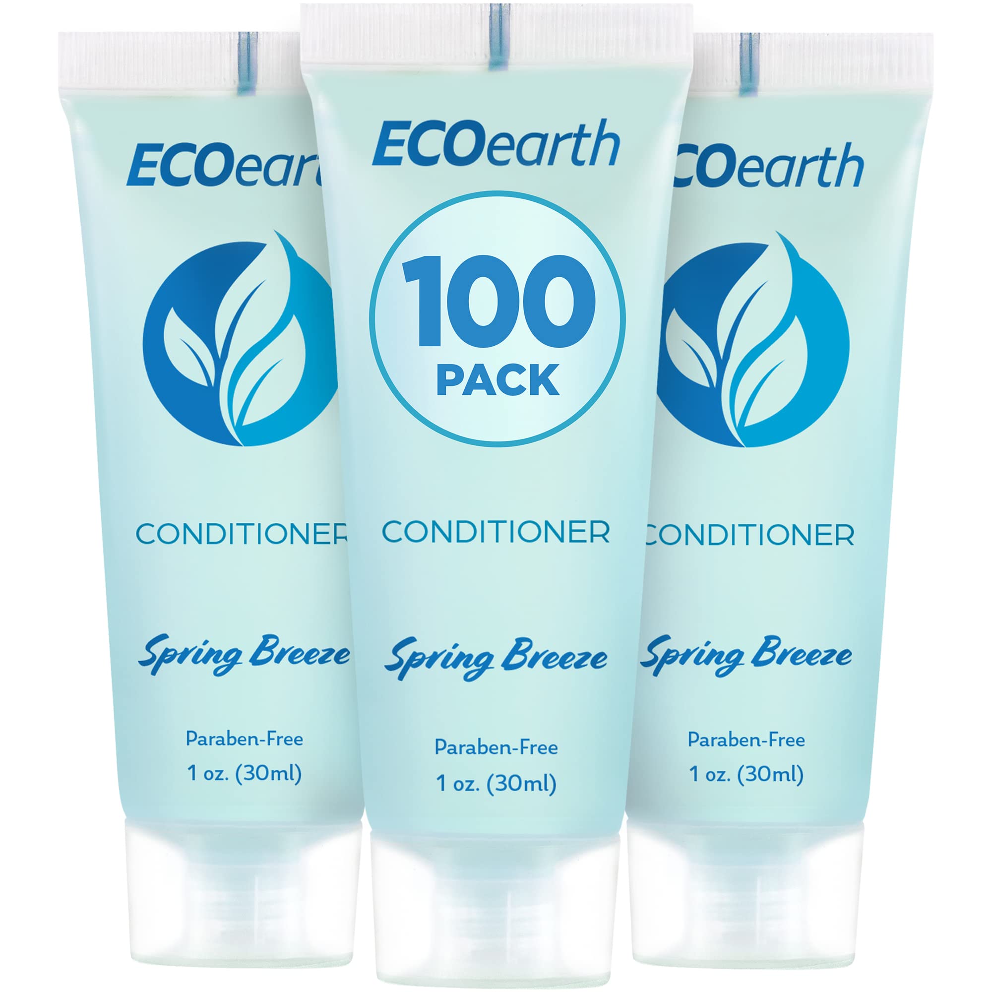 'Ecoearth Quality Small Travel Size Conditioner (1 Fl Oz, 100 Pk, Spring Breeze), Delight Your Guests With Revitalizing And Ref