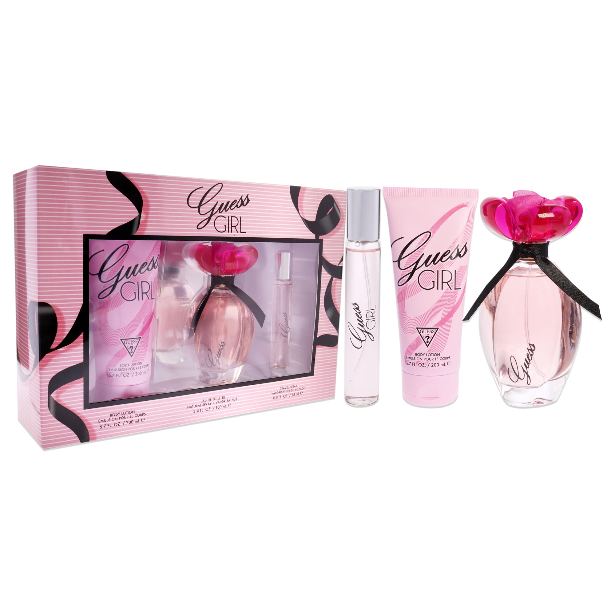 Guess Girl for Women - 3 Pc Gift Set 3.4oz EDT Spray, 0.5oz EDT Spray, 6.7oz Body Lotion