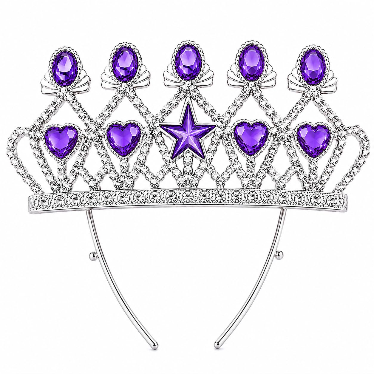 Princess Tiara For Girls  Sparkling Rhinestone Crown Headband, Purple Gem Kids Dress Up Crown For Birthday Party, Costume, Pret