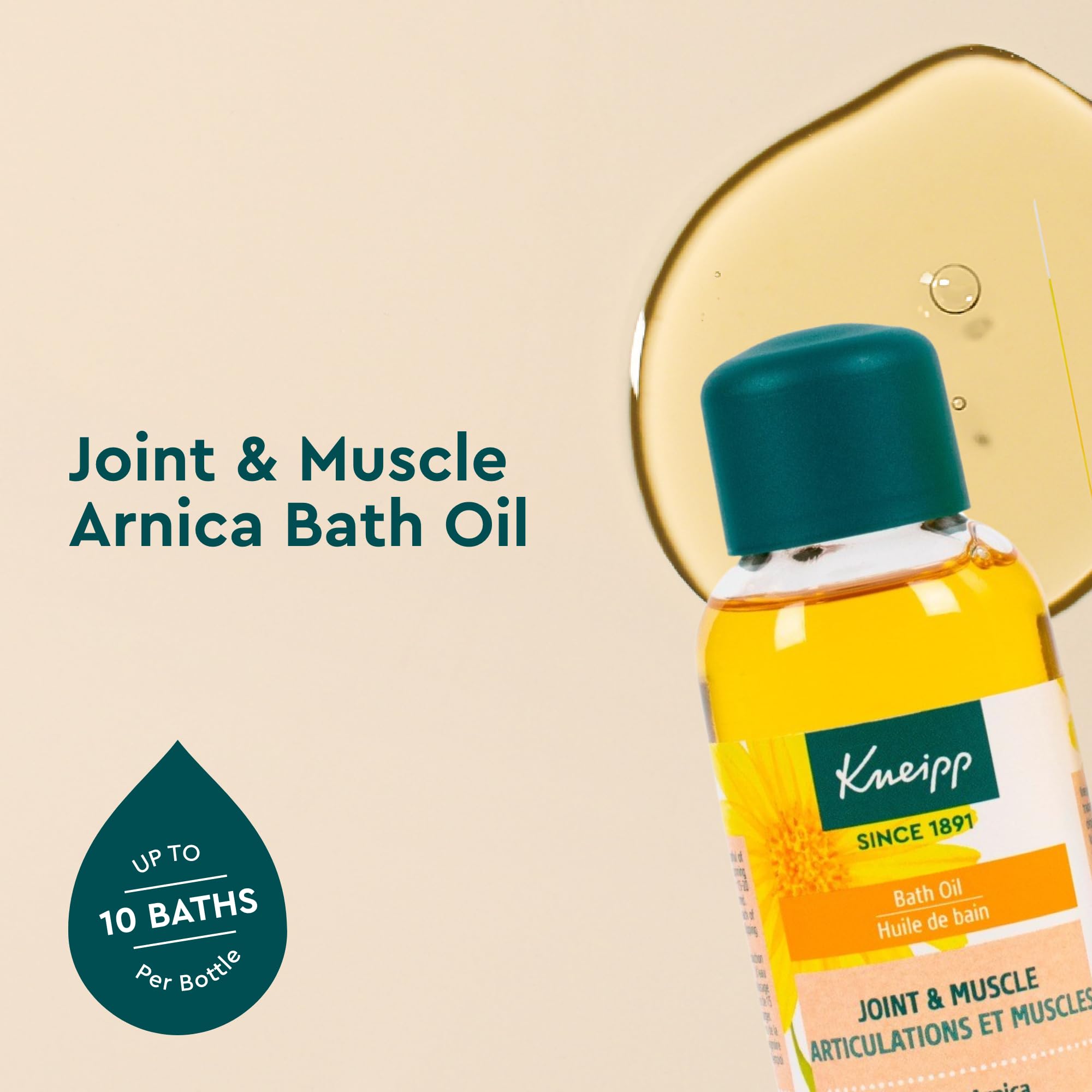 Kneipp Joint & Muscle Arnica Bath Oil - Vegan - 3.38 fl oz - Post-Workout Recovery - Model KP090