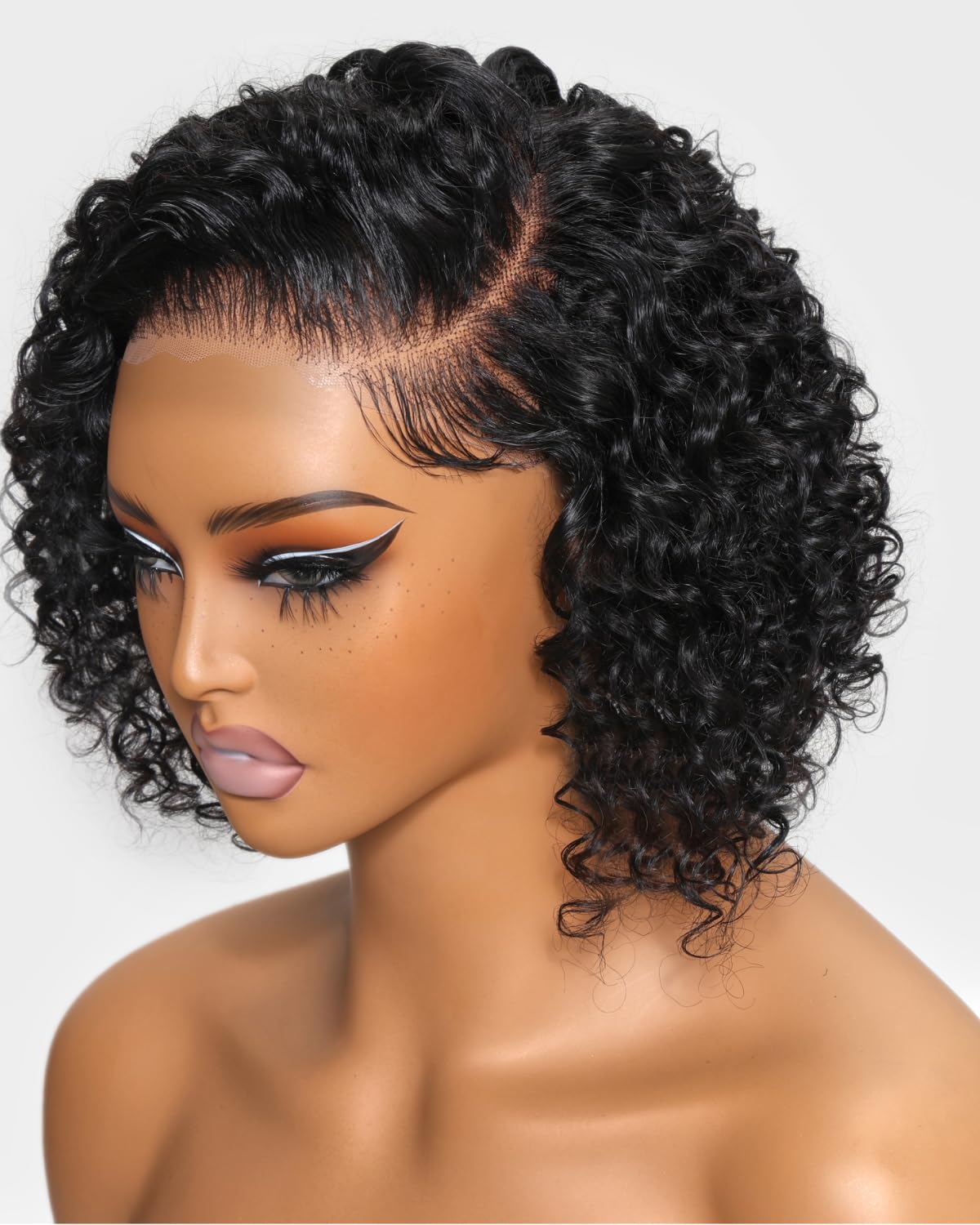 UNICE 10 inch Short Curly Beyond Basics Bob Wig Human Hair Bye Bye Knots Glueless Wigs Pre Plucked Pre Cut 7x5 HD Lace Closure R